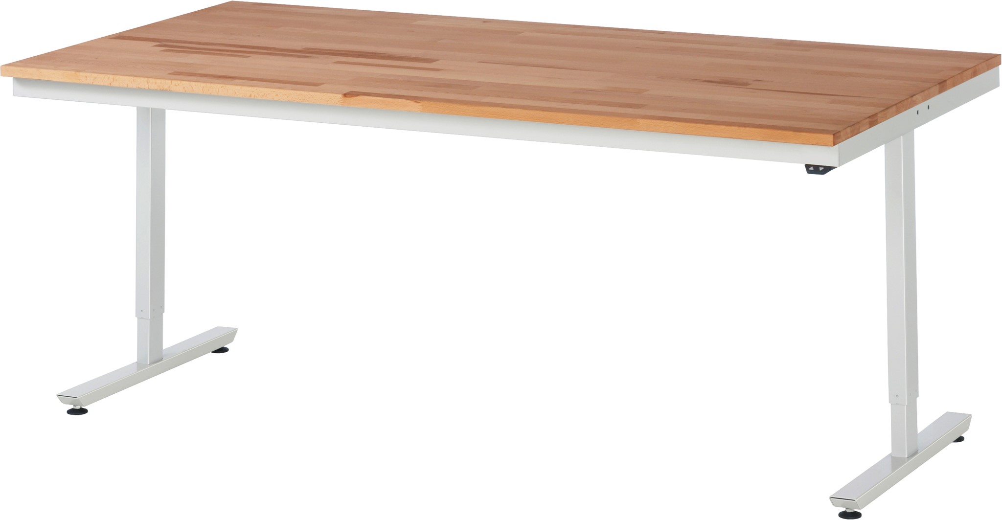 Arbeitstisch 2000x1000x720-1120 mm BxTxH mit Buche-Massiv-Platte 25 mm