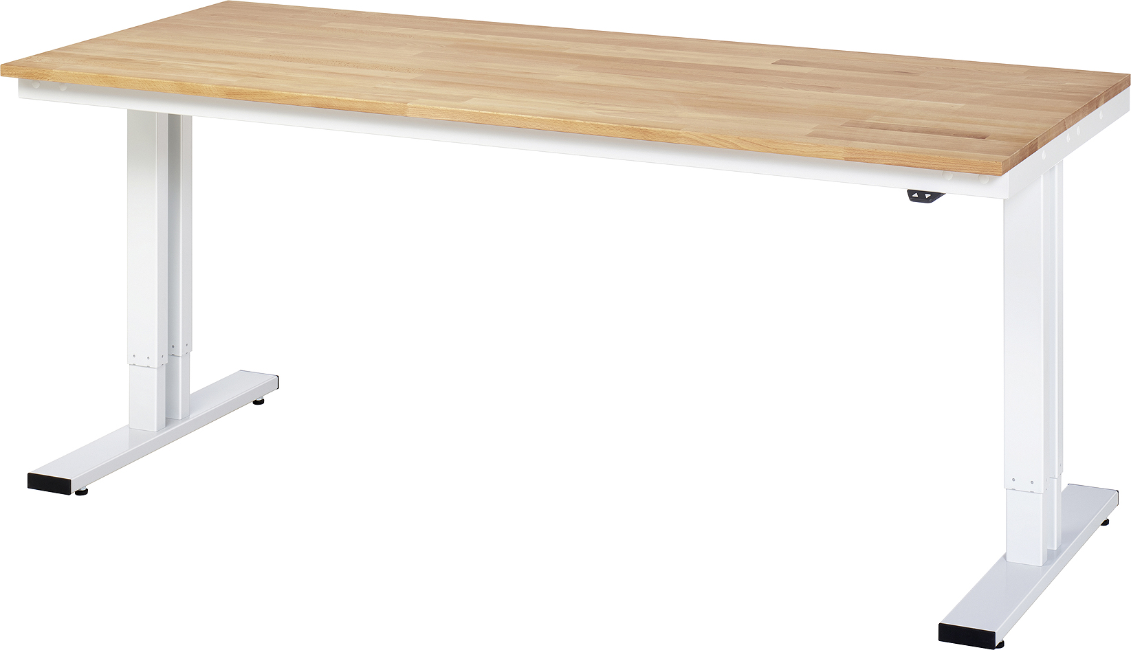 Arbeitstisch 2000x800x720-1120 mm BxTxH mit Buche-Massiv-Platte 25 mm