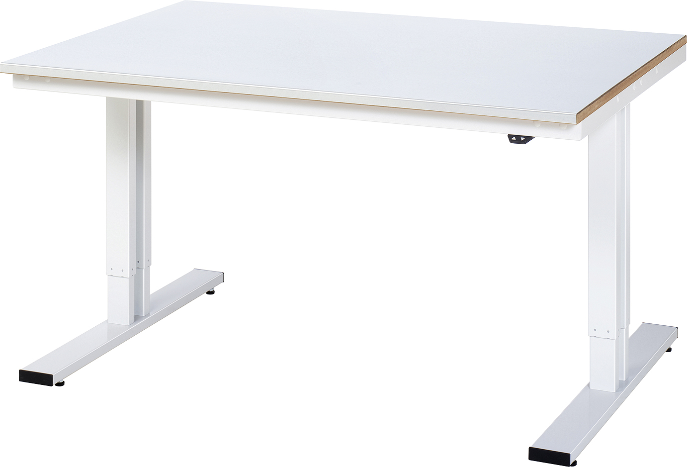 Arbeitstisch 1500x1000x720-1120 mm BxTxH mit Stahlblechbelag-Platte 25 mm (Stahlblechauflage 1.5 mm verzinkt)