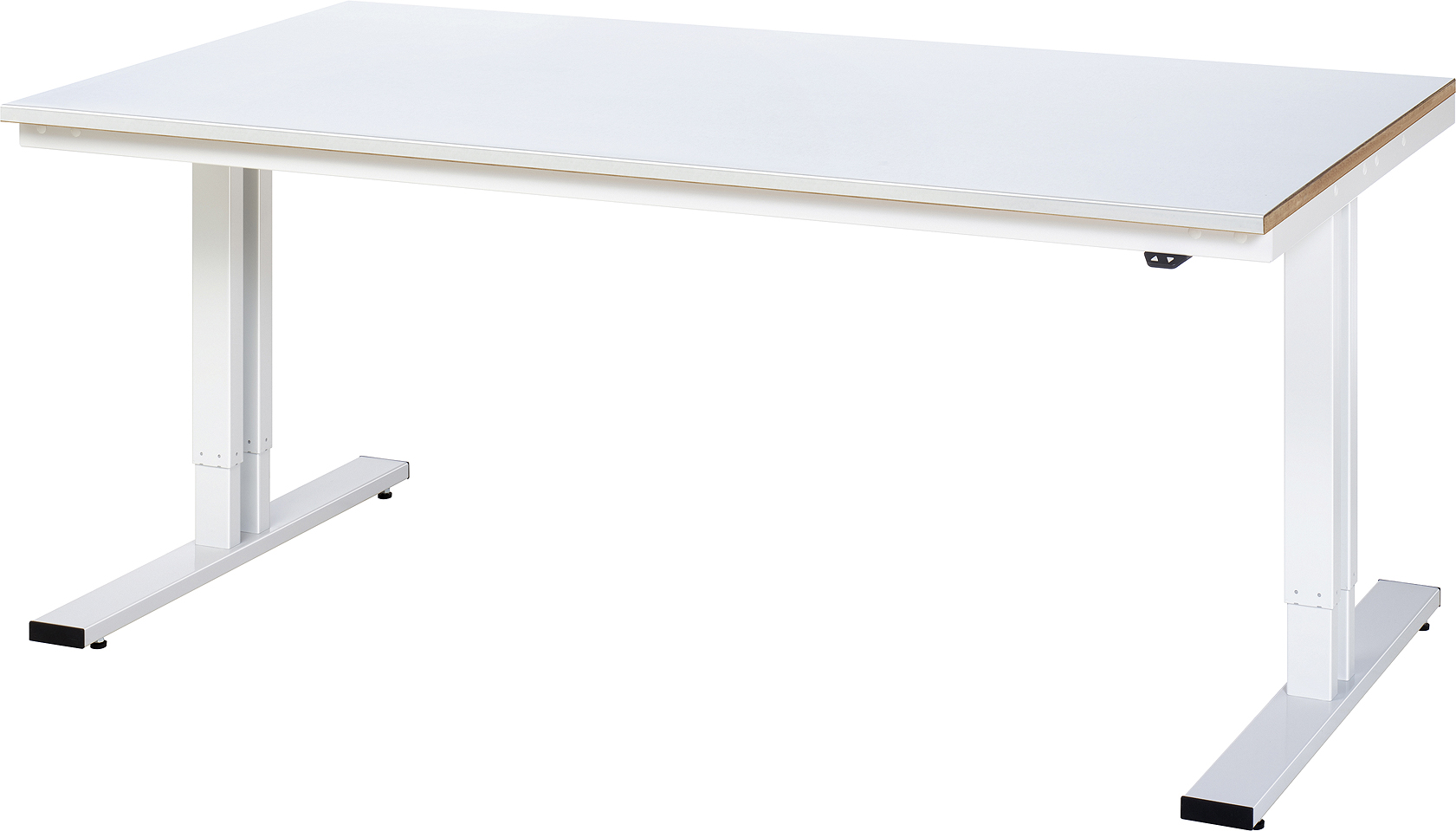 Arbeitstisch 2000x1000x720-1120 mm BxTxH mit Stahlblechbelag-Platte 25 mm (Stahlblechauflage 1.5 mm verzinkt)