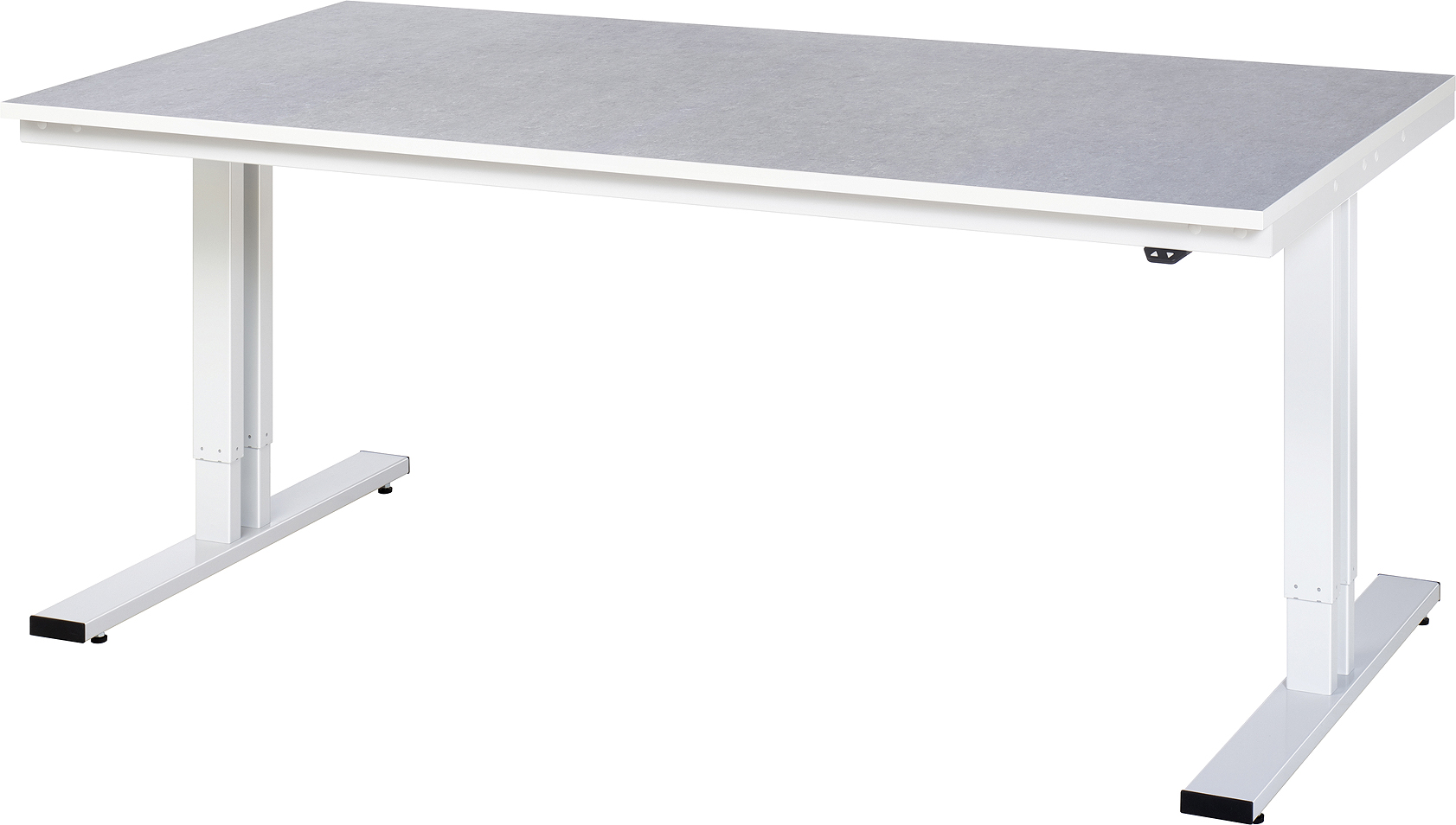 Arbeitstisch 2000x1000x720-1120 mm BxTxH mit Linoleum-Platte 25 mm (2 mm Linoleumbelag)