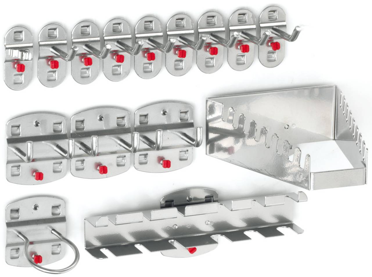 Hakensortiment 15-teilig, alufarben