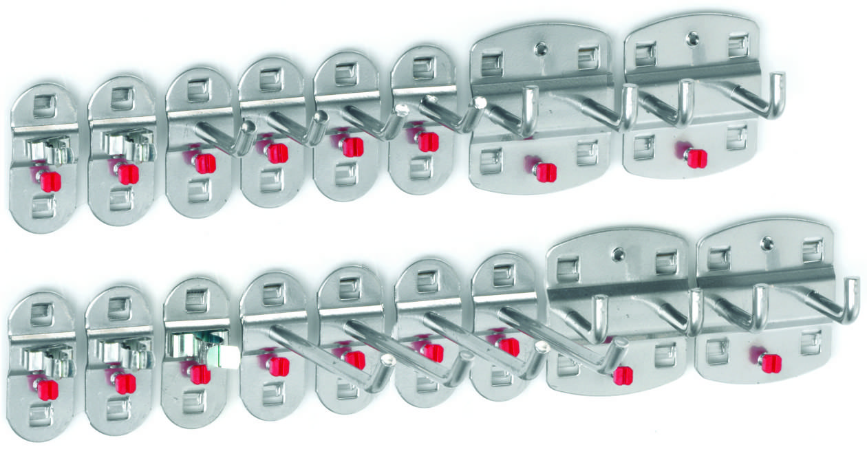 Hakensortiment 17-teilig, alufarben