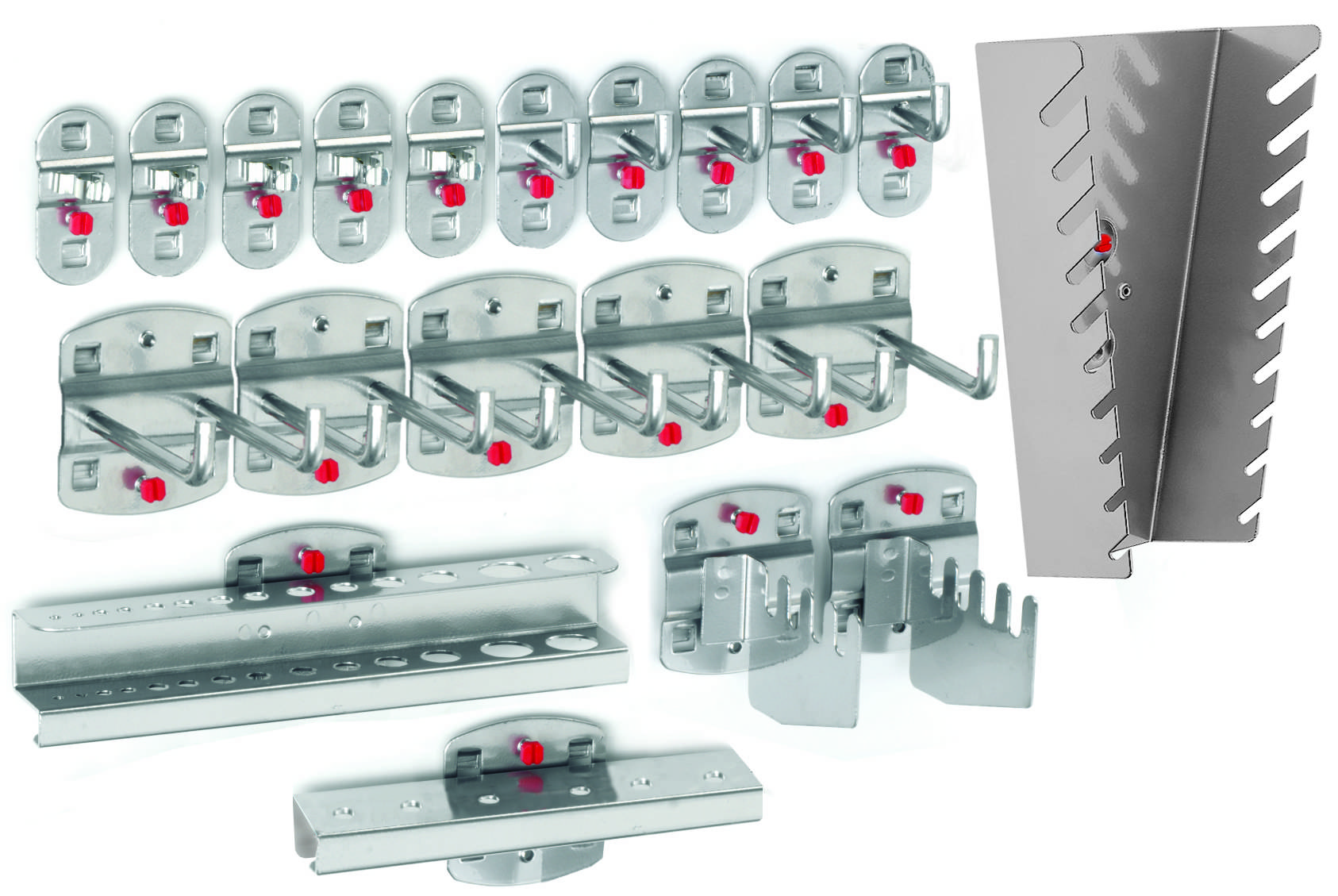 Hakensortiment 20-teilig, alufarben