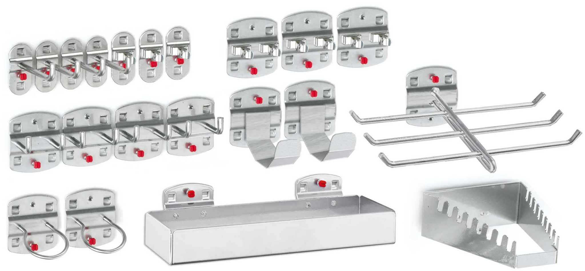 Hakensortiment 21-teilig, alufarben