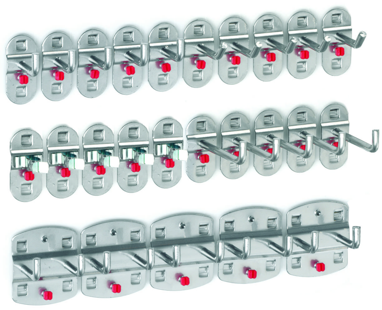 Hakensortiment 25-teilig, alufarben