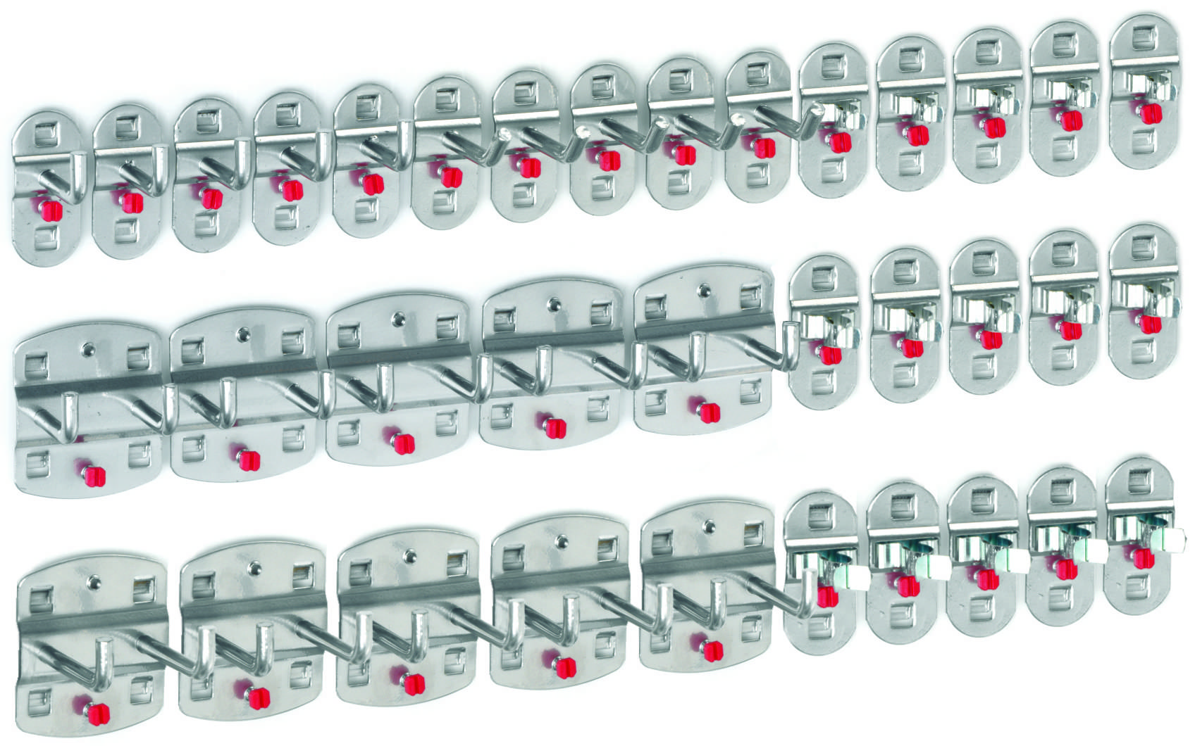Hakensortiment 35-teilig, alufarben