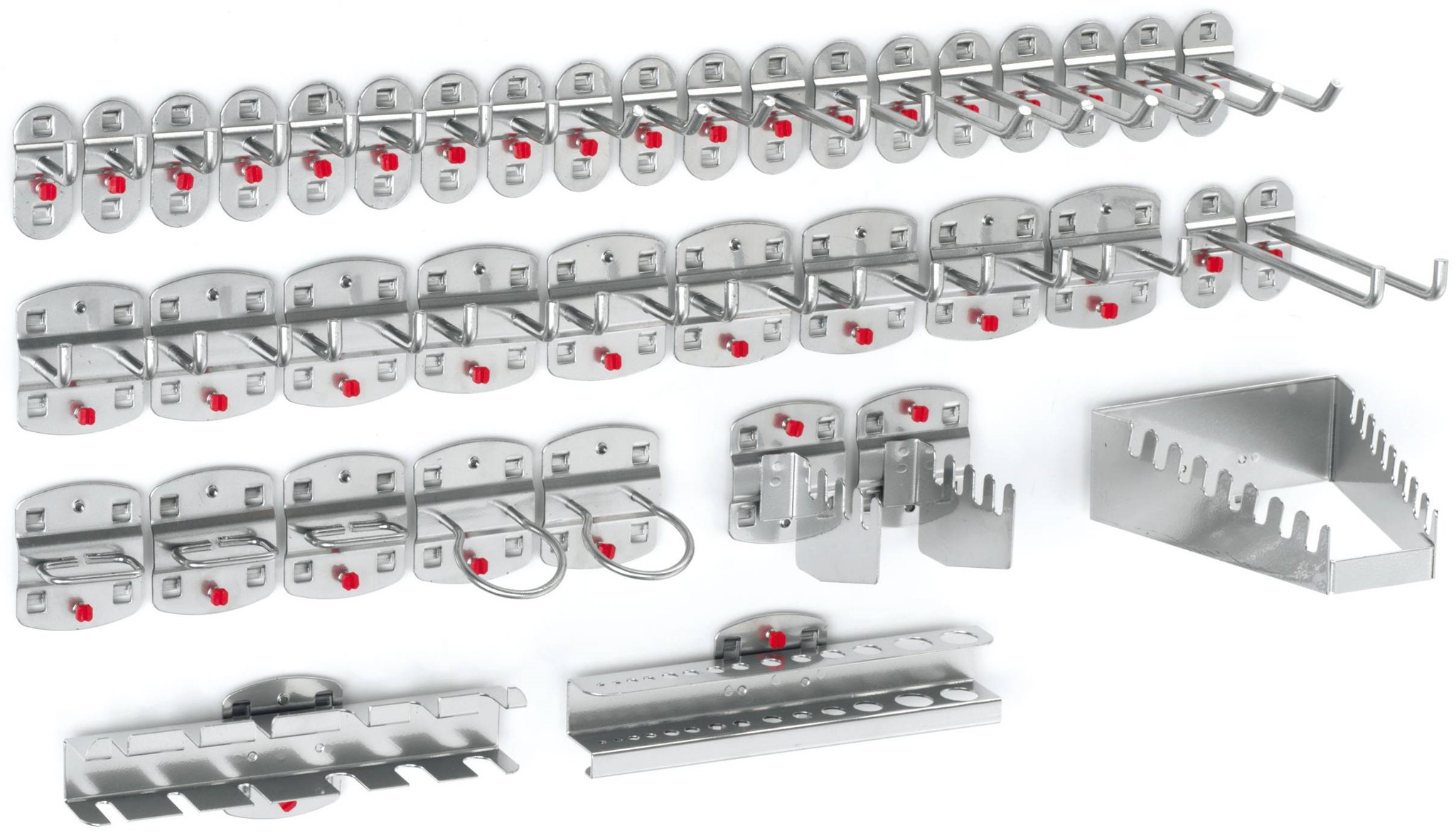 Hakensortiment 40-teilig, alufarben