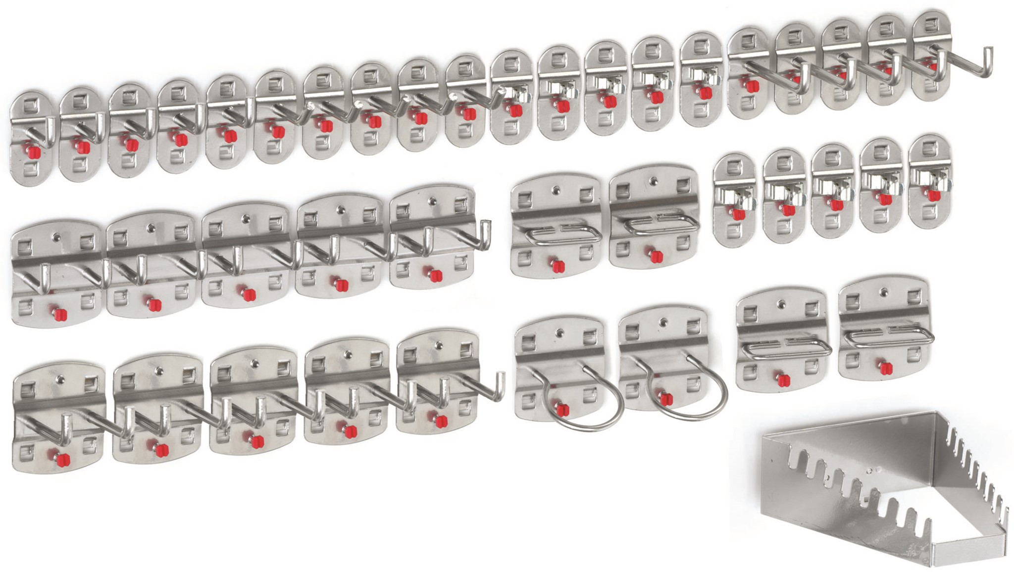 Hakensortiment 42-teilig, alufarben