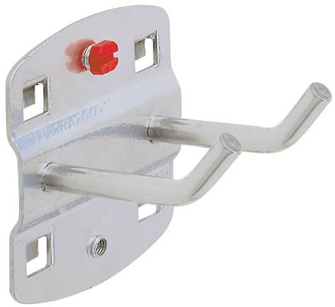 Werkzeughalter 150 mm Länge mit schrägem Hakenende doppelt, alufarben