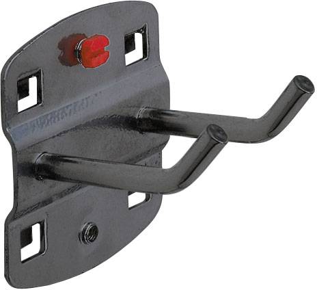 Werkzeughalter 50 mm Länge mit schrägem Hakenende doppelt, anthrazitgrau