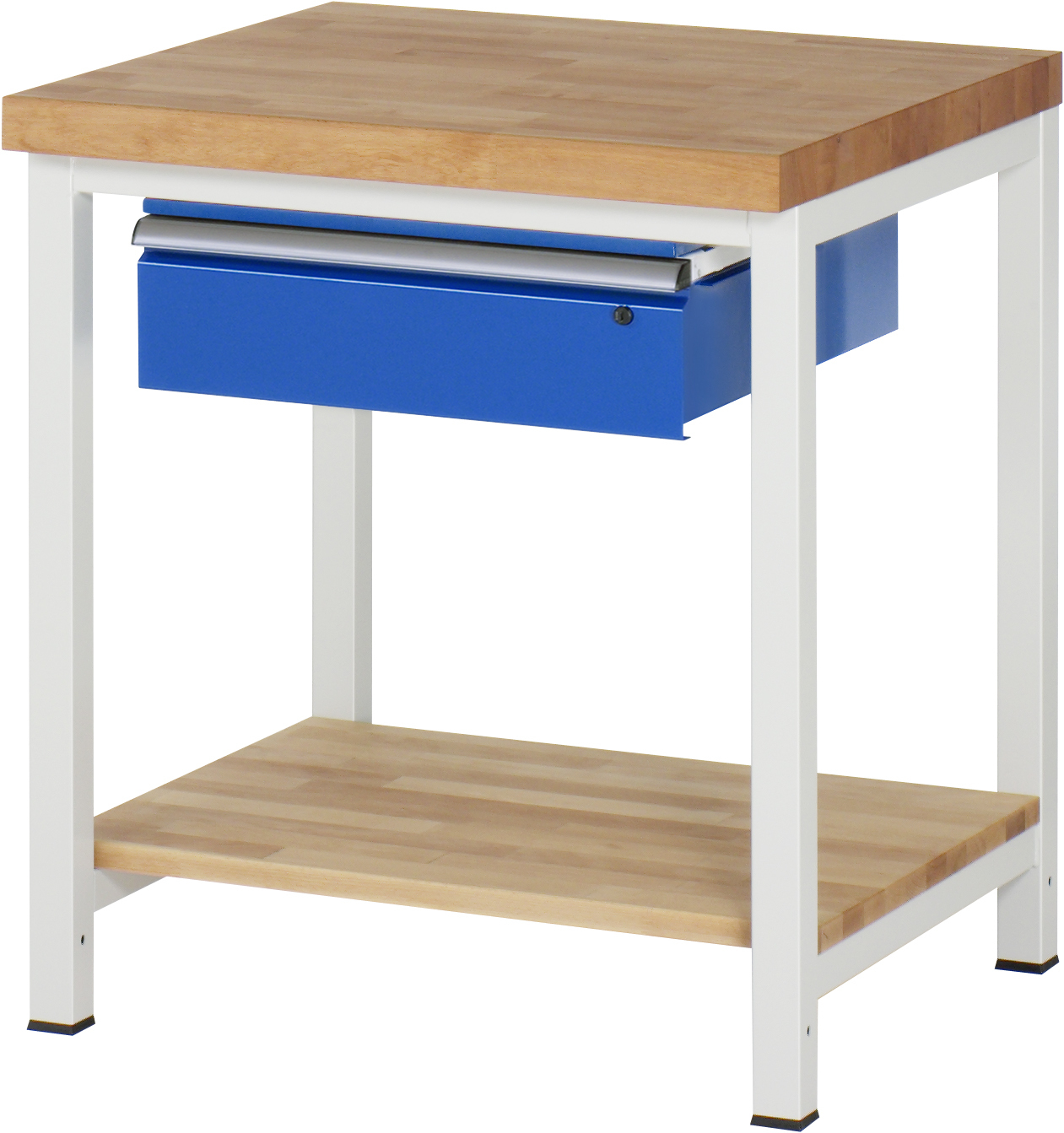 Werkbank fixe Höhe, B 750xT 700xH 840mm, Buche-Massiv-Platte 40mm