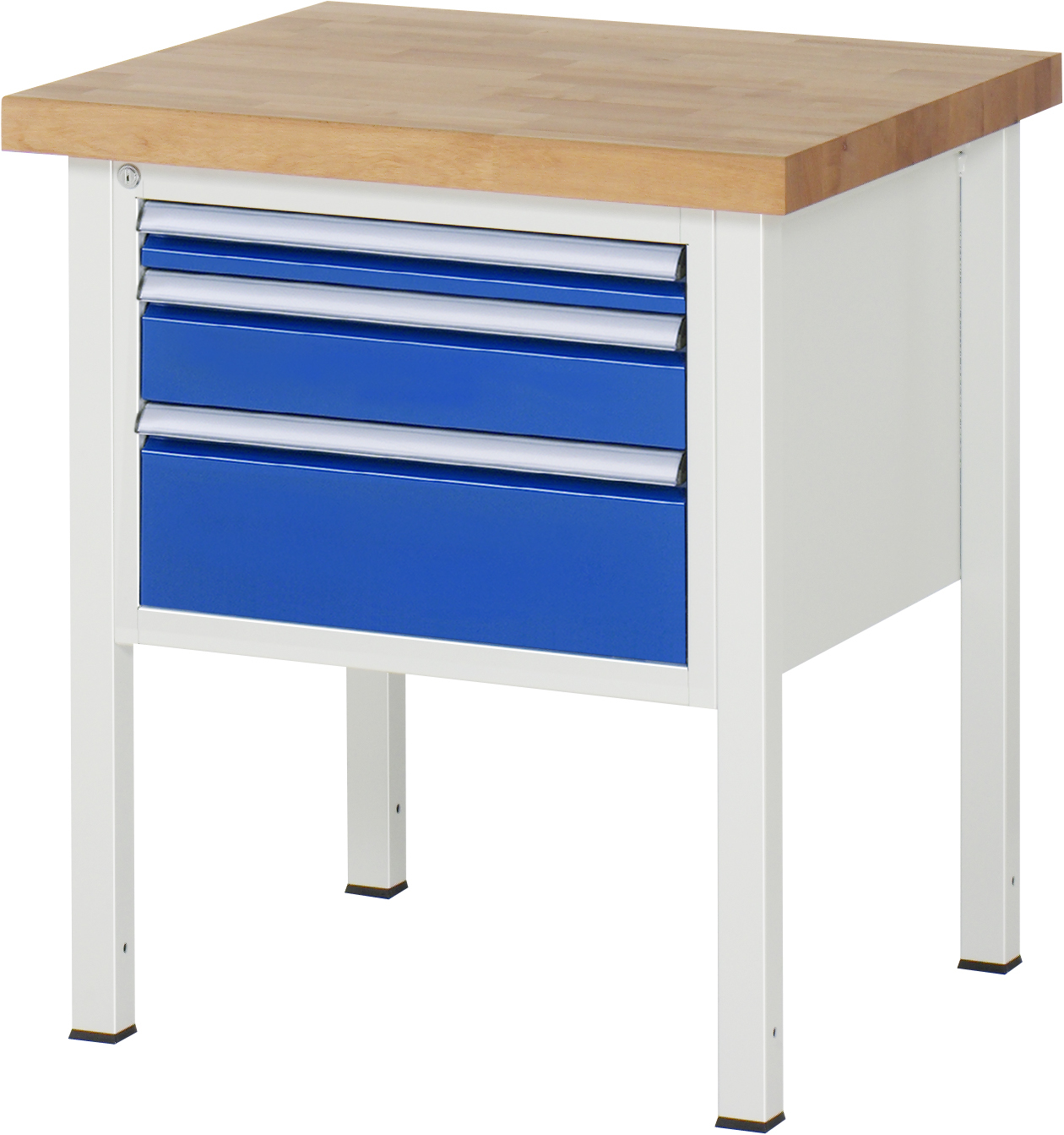 Werkbank Modell 8126, B 750xT 700xH 840mm, Buche-Massiv-Platte 40mm