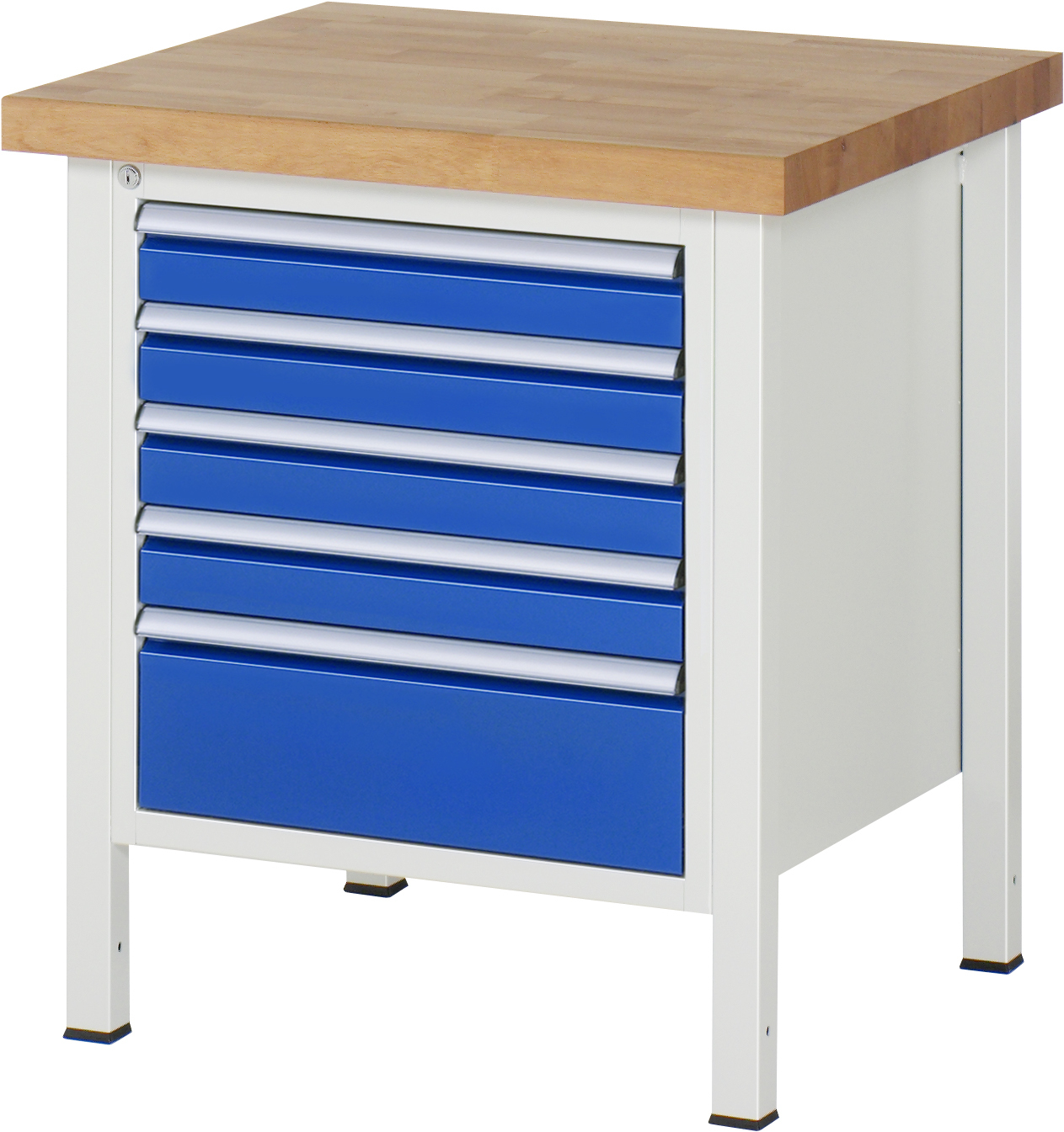 Werkbank Modell 8168, B 750xT 700xH 840mm, Buche-Massiv-Platte 40mm