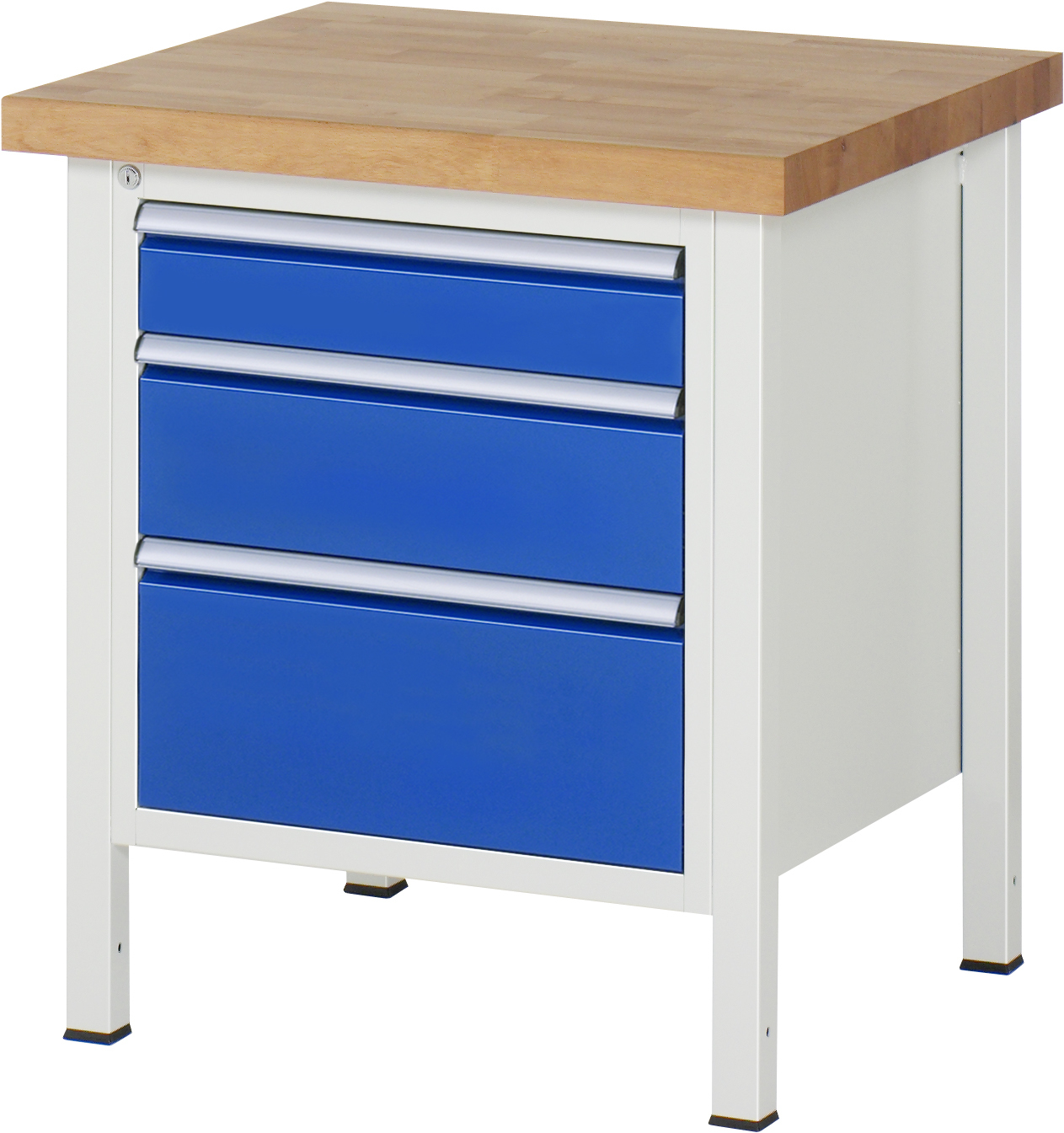 Werkbank Modell 8159, B 750xT 700xH 840-1040mm, Buche-Massiv-Platte 40mm