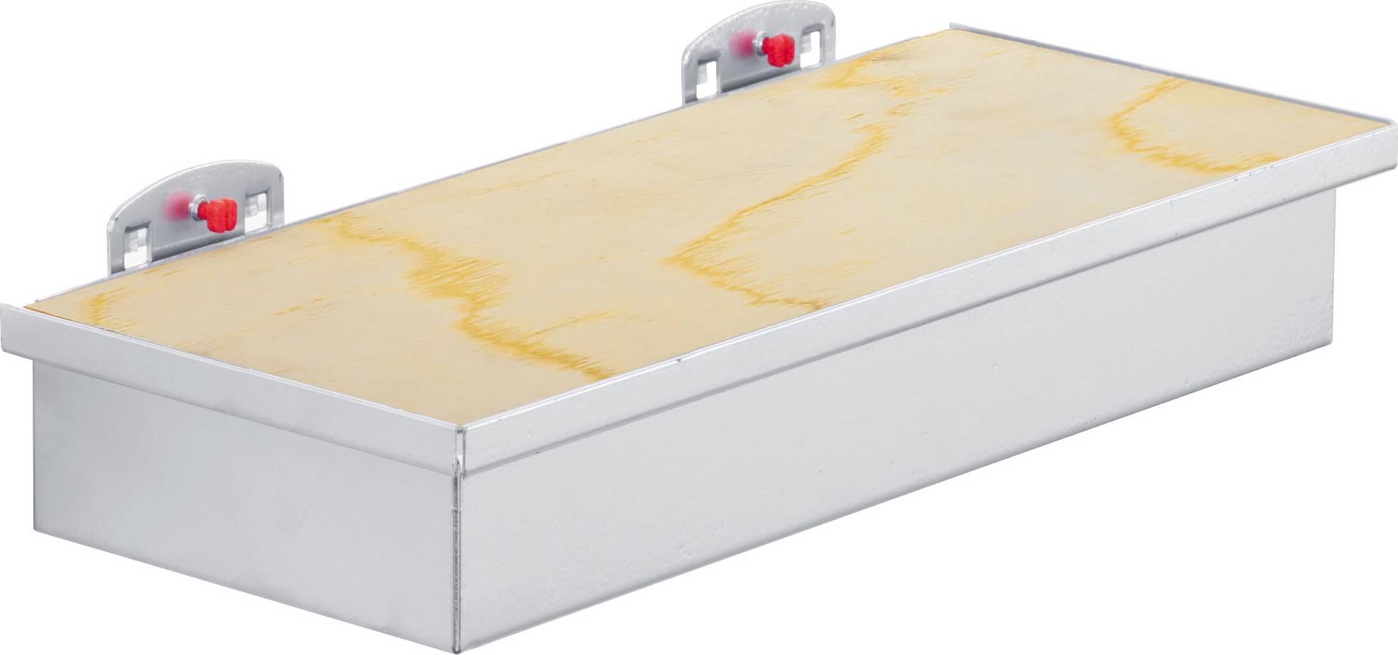 Werkzeugaufnahmebox mit Holzplatte, alufarben