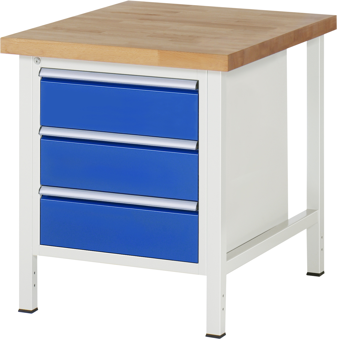 Werkbank Modell 8157, B 750xT 900xH 840-1040mm, Buche-Massiv-Platte 40mm