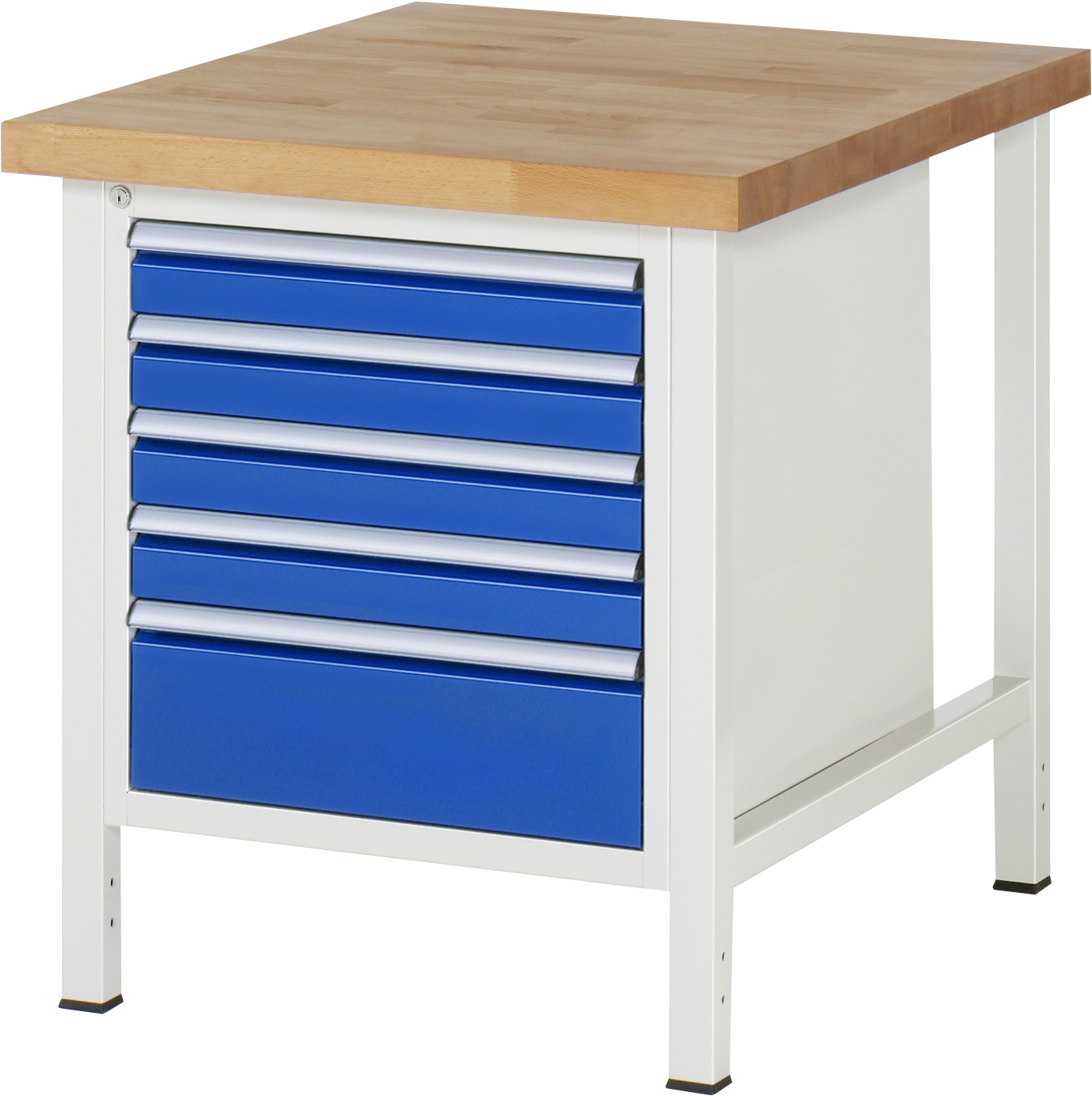 Werkbank Modell 8168, B 750xT 900xH 840-1040mm, Buche-Massiv-Platte 40mm