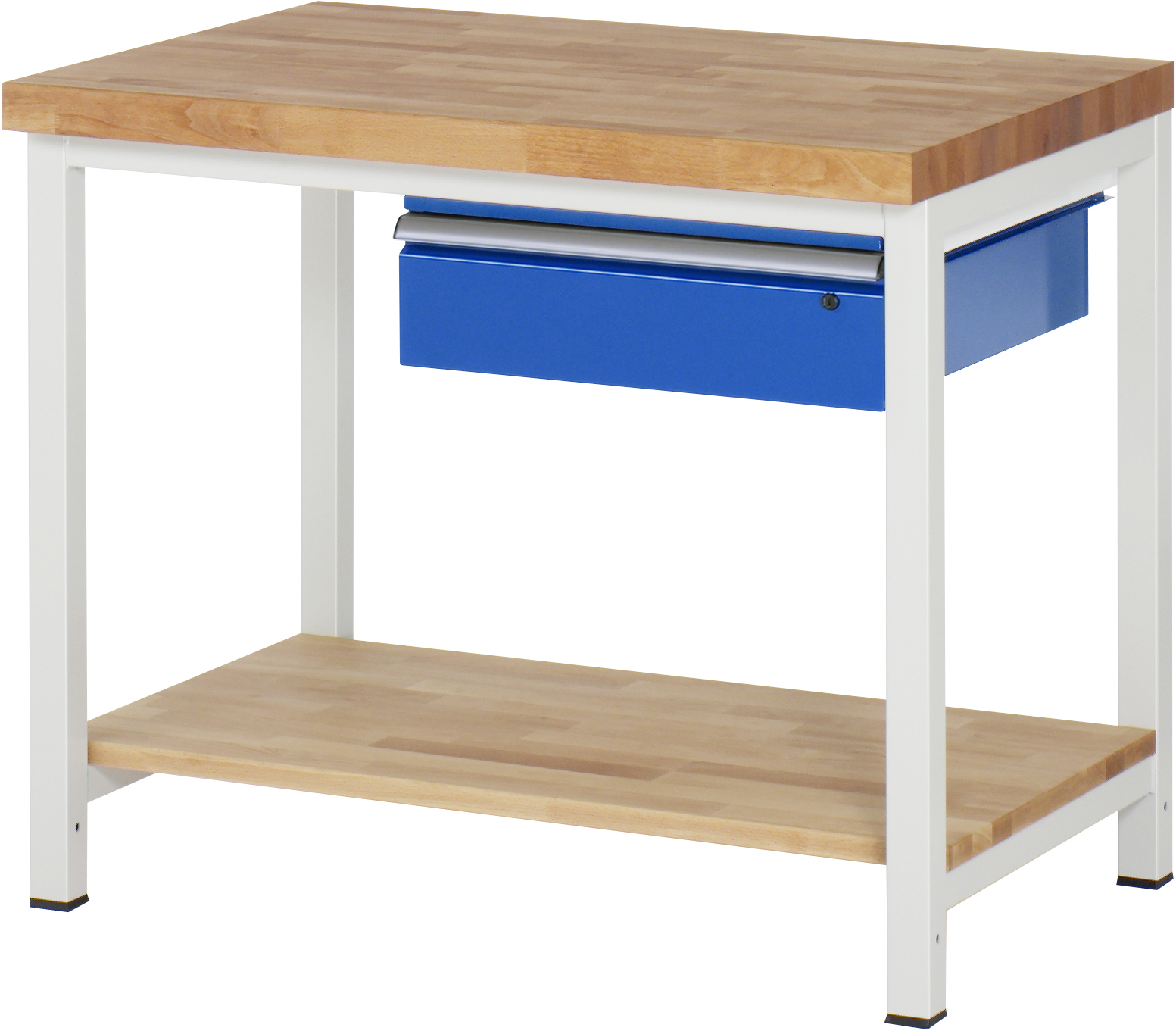 Werkbank fixe Höhe, B 1000xT 700xH 840mm, Buche-Massiv-Platte 40mm