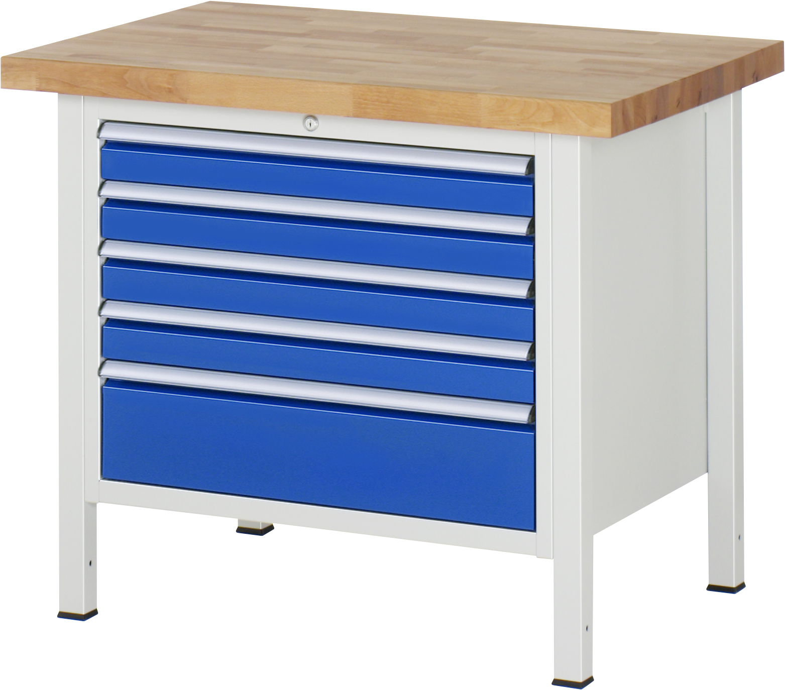 Werkbank Modell 8268, B 1000xT 700xH 840mm, Buche-Massiv-Platte 40mm