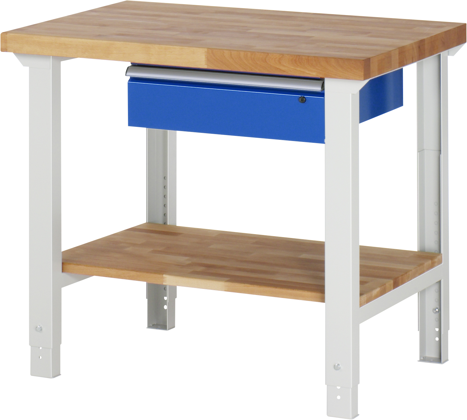 Werkbank Modell 7000, B 1000 x T 700 x H 790-1140 mm, Buche-Massiv-Platte 40 mm