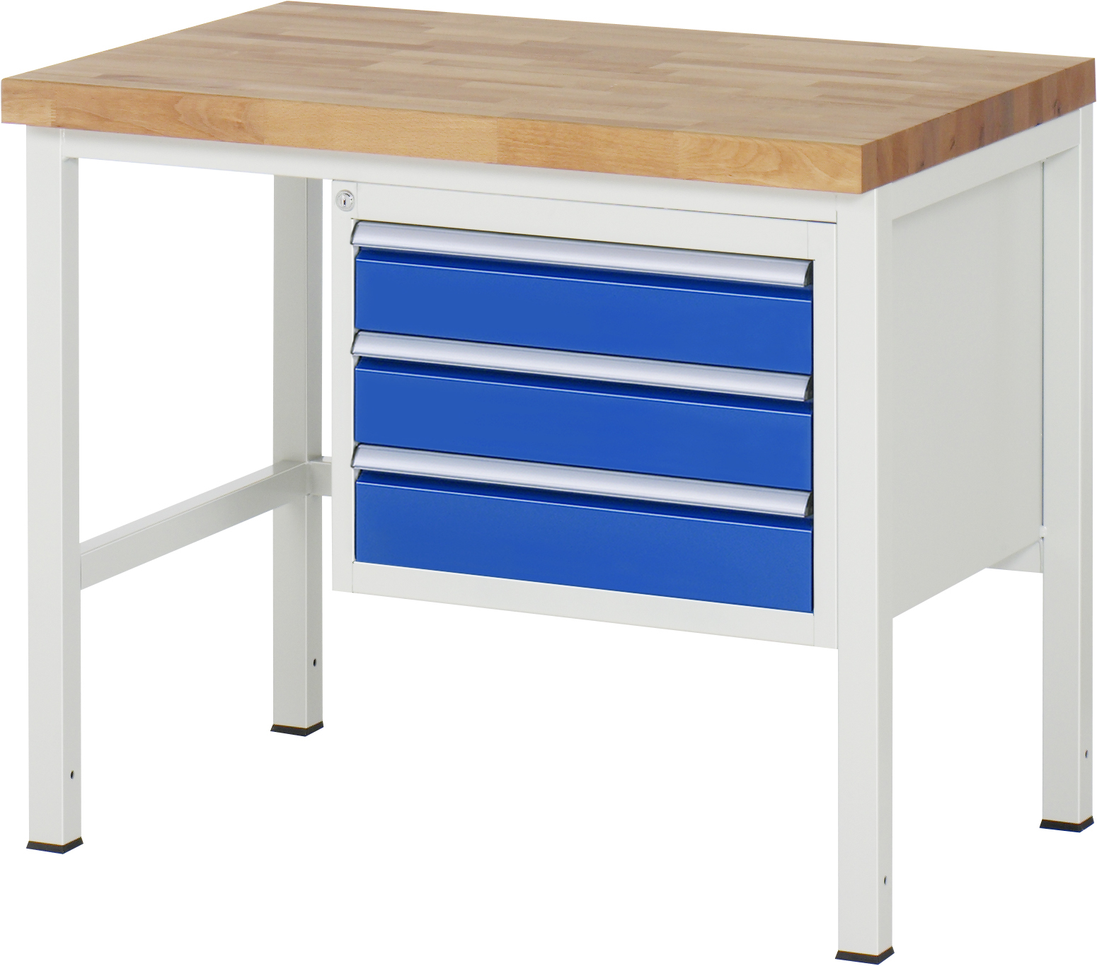 Werkbank Modell 8127, B 1000xT 700xH 840-1040mm, Buche-Massiv-Platte 40mm