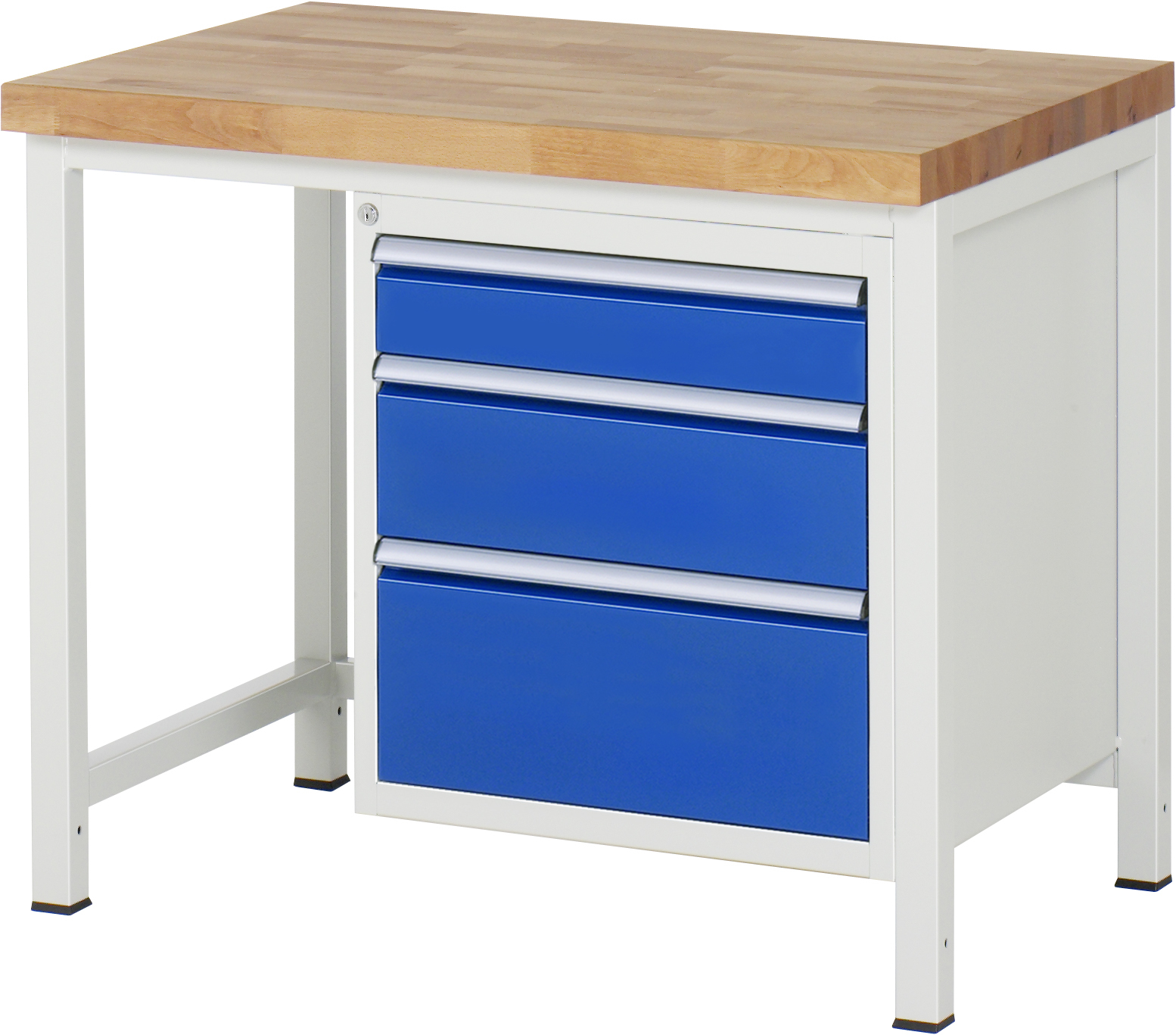 Werkbank Modell 8159, B 1000xT 700xH 840-1040mm, Buche-Massiv-Platte 40mm