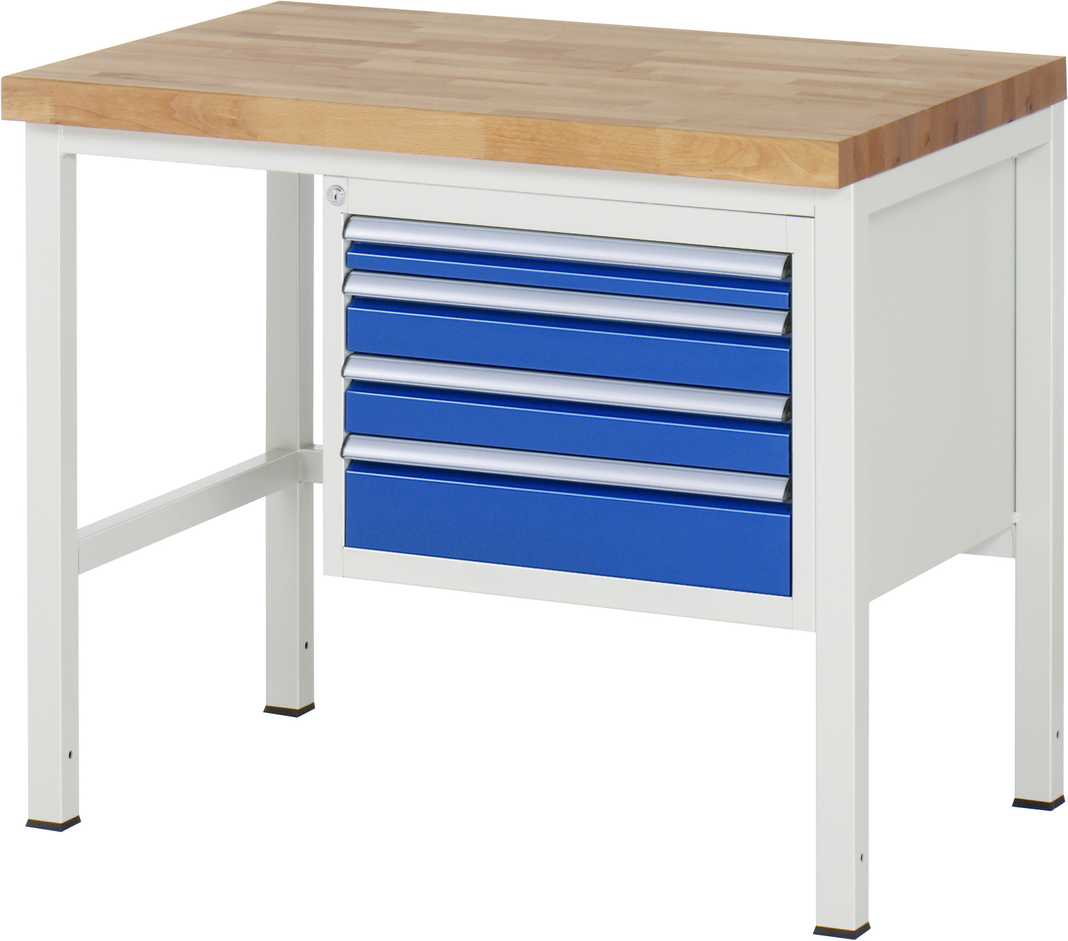 Werkbank Modell 8132, B 1000xT 700xH 840-1040mm, Buche-Massiv-Platte 40mm