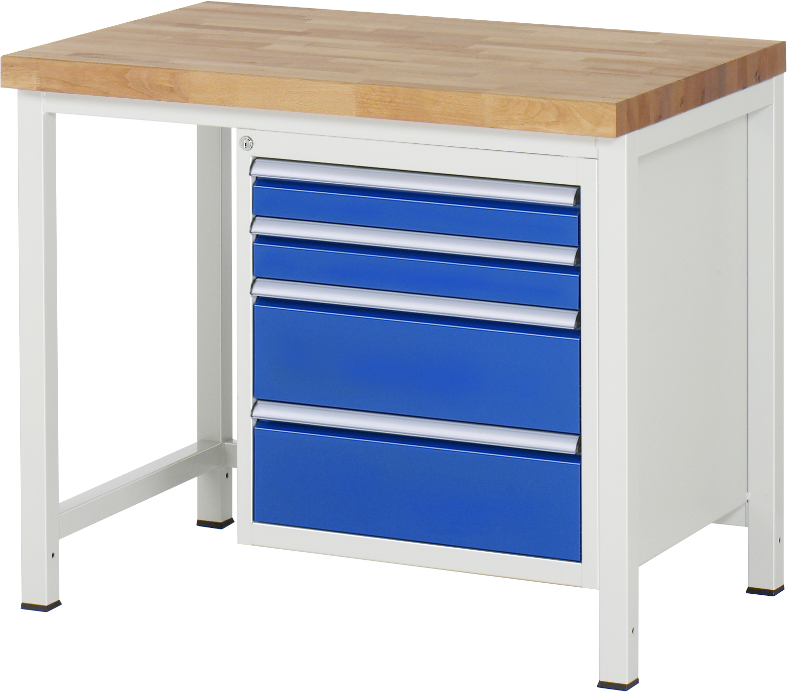 Werkbank Modell 8161, B 1000xT 700xH 840-1040mm, Buche-Massiv-Platte 40mm