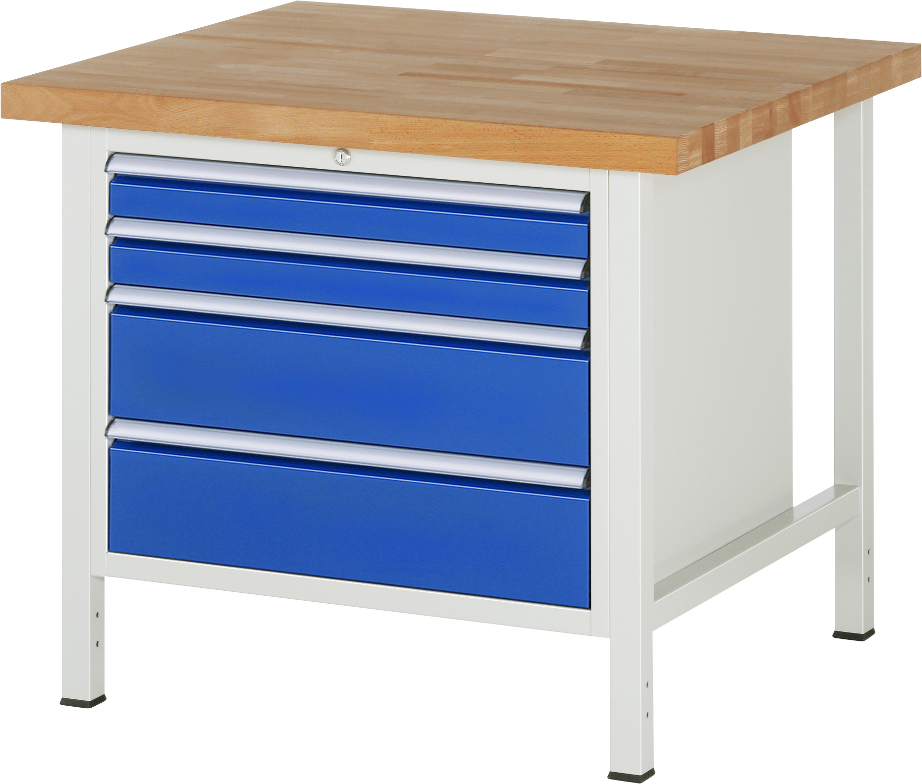 Werkbank Modell 8261, B 1000xT 900xH 840-1040mm, Buche-Massiv-Platte 40mm