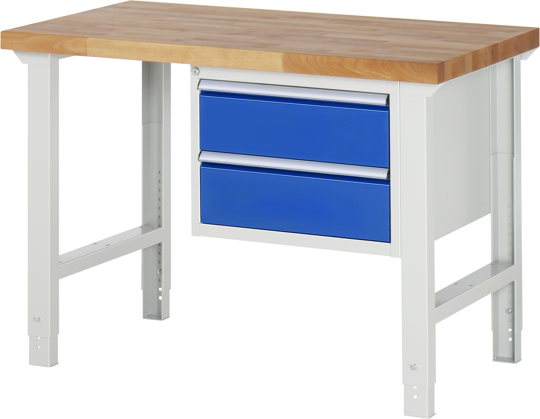 Werkbank Modell 7000, B 1250 x T 700 x H 790-1140 mm, Buche-Massiv-Platte 40 mm