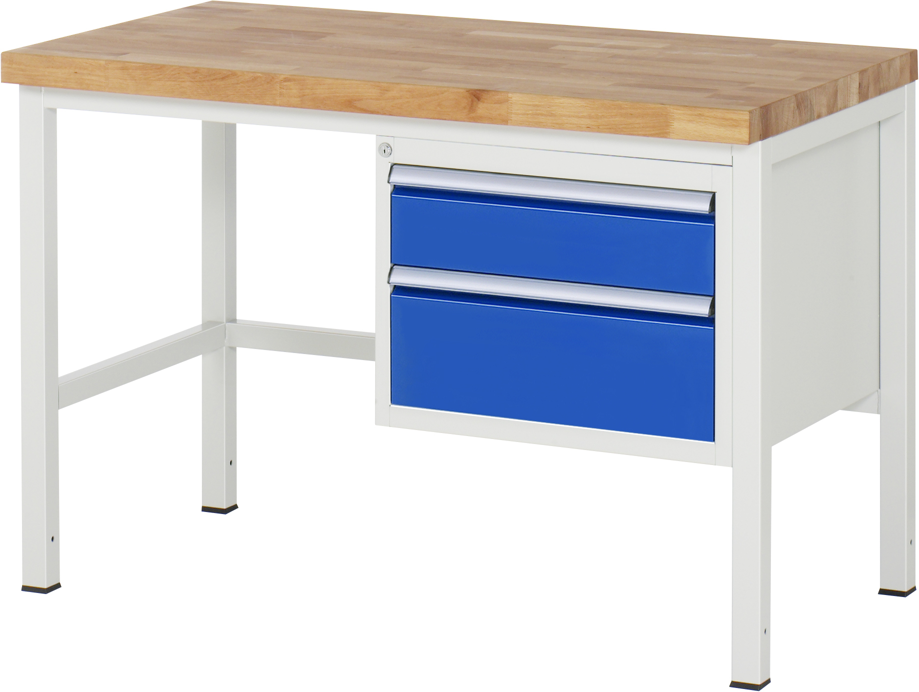 Werkbank Modell 8123, B 1250xT 700xH 840mm, Buche-Massiv-Platte 40mm