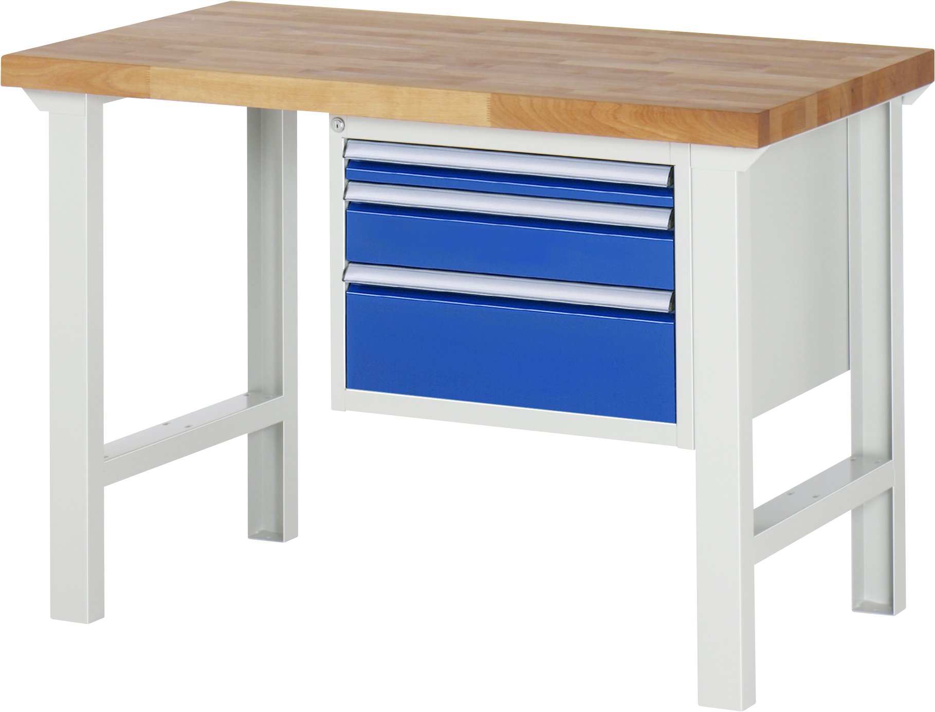 Werkbank Modell 7000, B 1250 x T 700 x H 840 mm, Buche-Massiv-Platte 40 mm