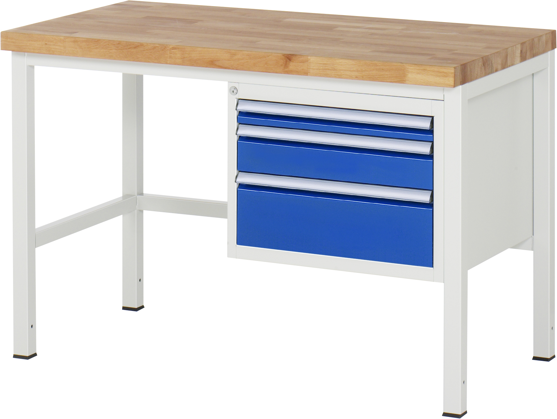 Werkbank Modell 8126, B 1250xT 700xH 840mm, Buche-Massiv-Platte 40mm