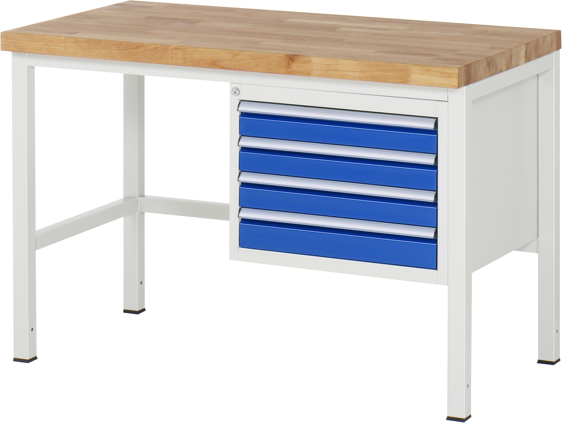 Werkbank Modell 8133, B 1250xT 700xH 840mm, Buche-Massiv-Platte 40mm