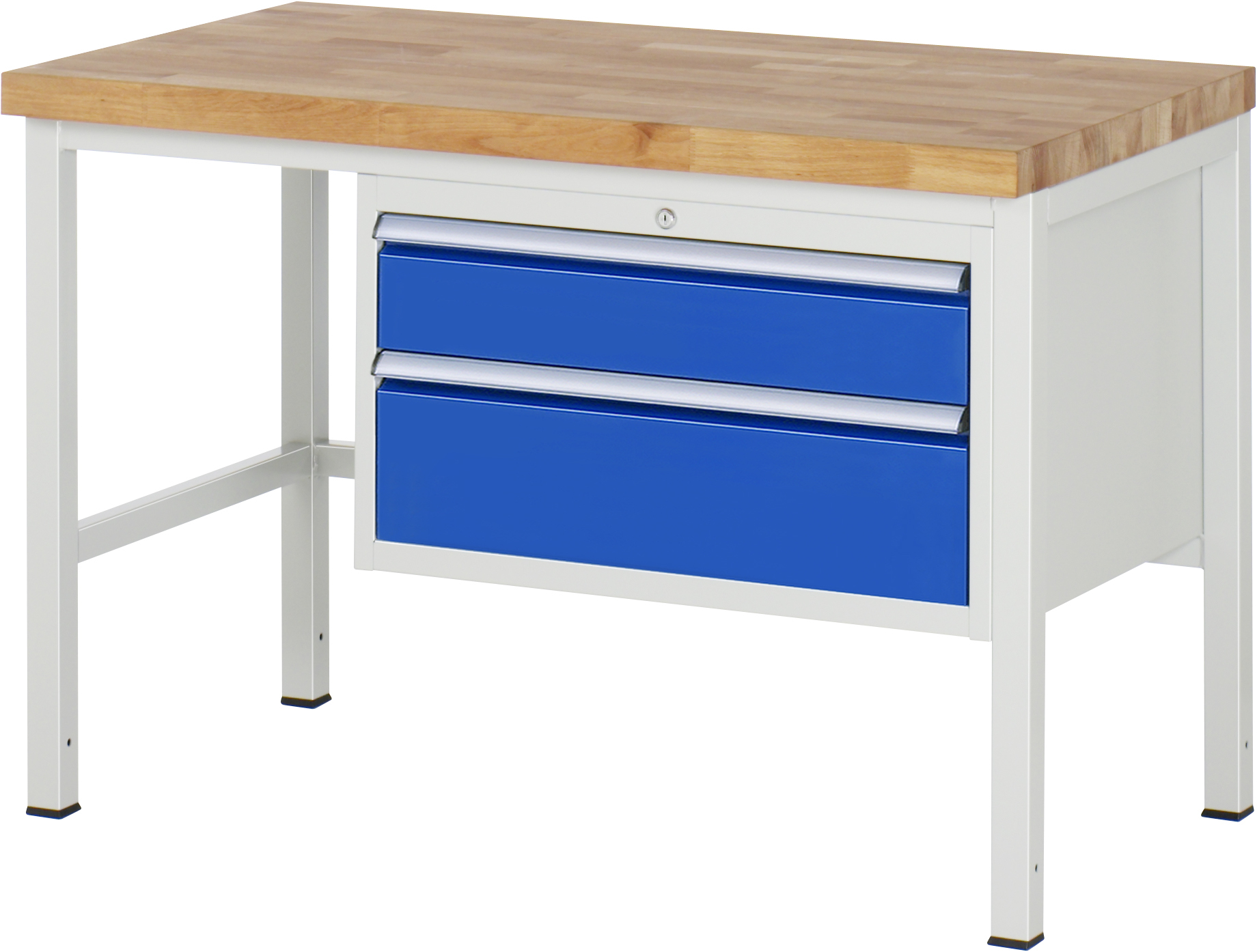 Werkbank Modell 8223, B 1250xT 700xH 840-1040mm, Buche-Massiv-Platte 40mm