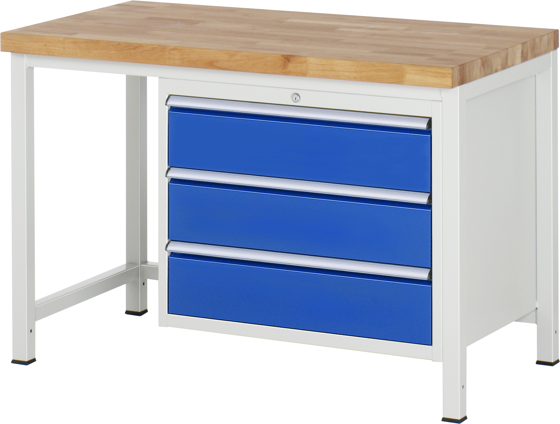 Werkbank Modell 8257, B 1250xT 700xH 840mm, Buche-Massiv-Platte 40mm