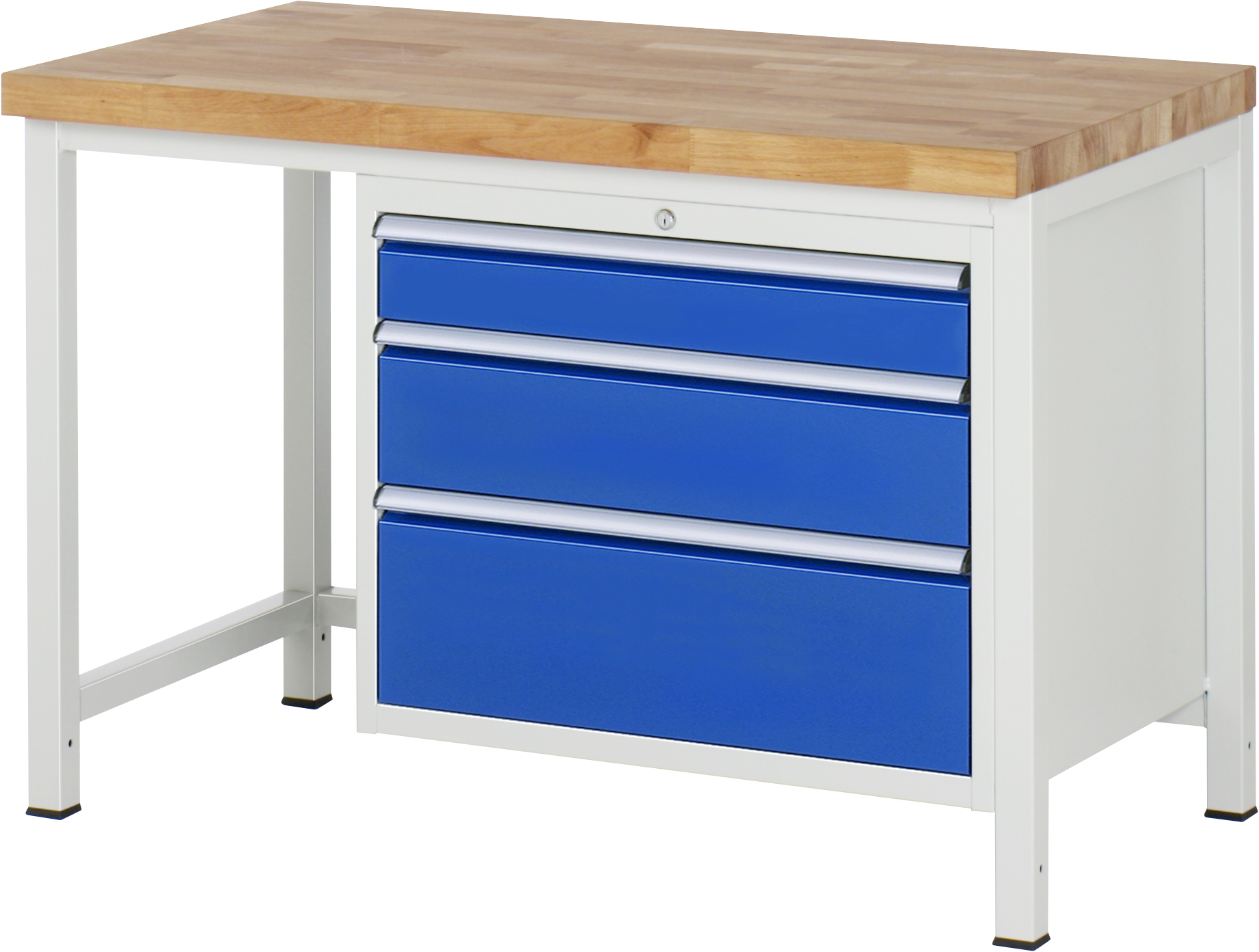 Werkbank Modell 8259, B 1250xT 700xH 840mm, Buche-Massiv-Platte 40mm