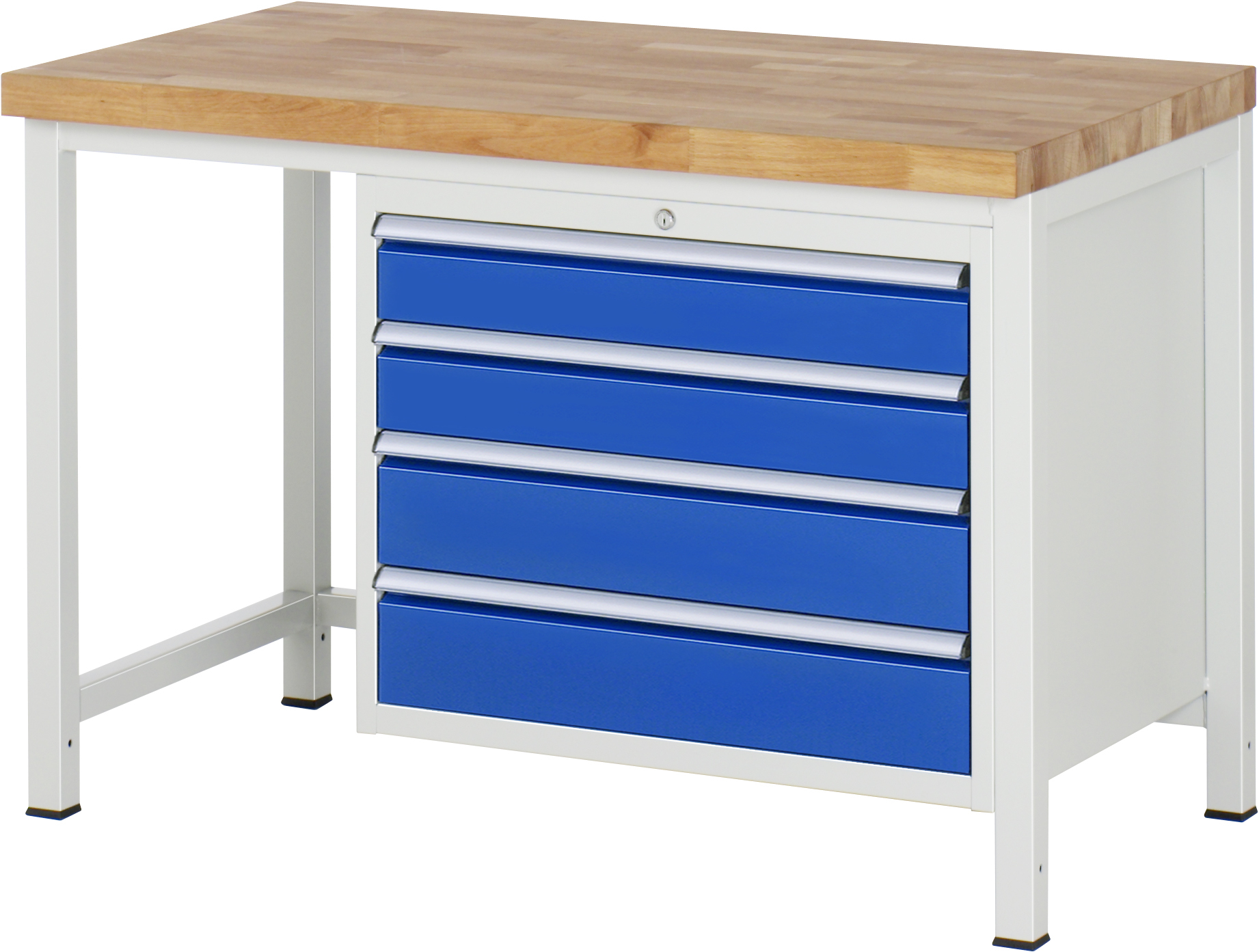 Werkbank Modell 8262, B 1250xT 700xH 840mm, Buche-Massiv-Platte 40mm