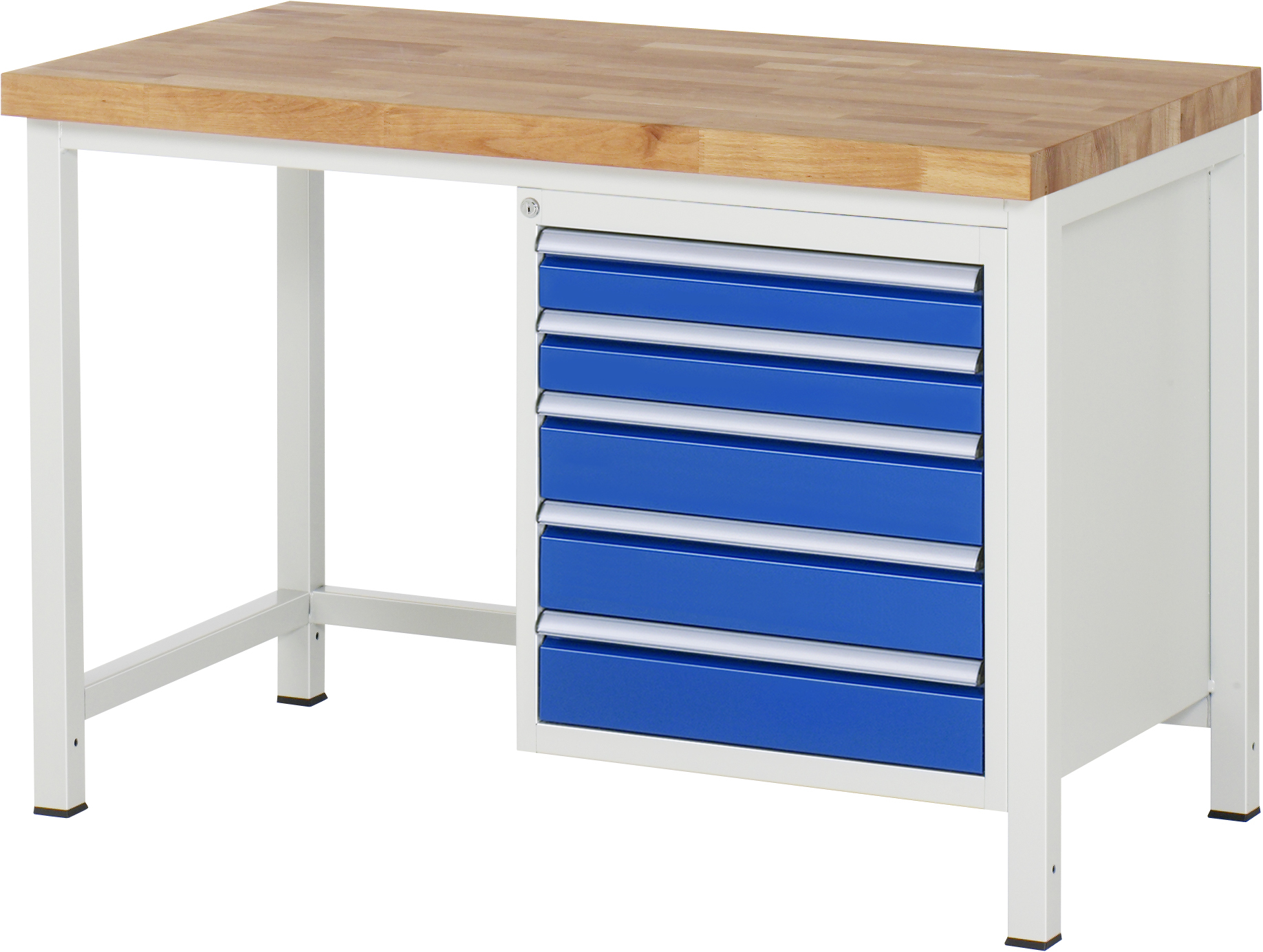 Werkbank Modell 8171, B 1250xT 700xH 840mm, Buche-Massiv-Platte 40mm