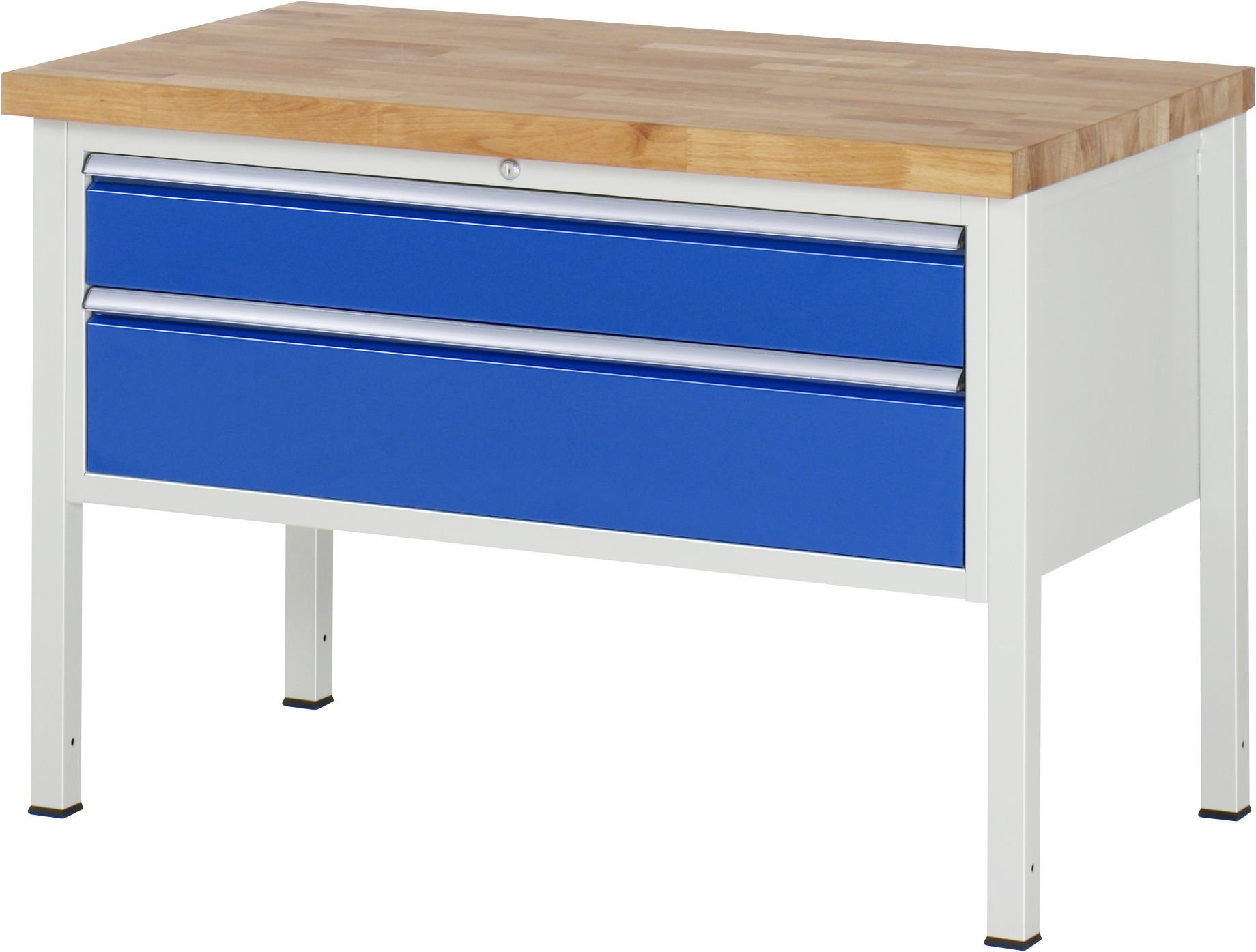 Werkbank Modell 8323, B 1250xT 700xH 840mm, Buche-Massiv-Platte 40mm