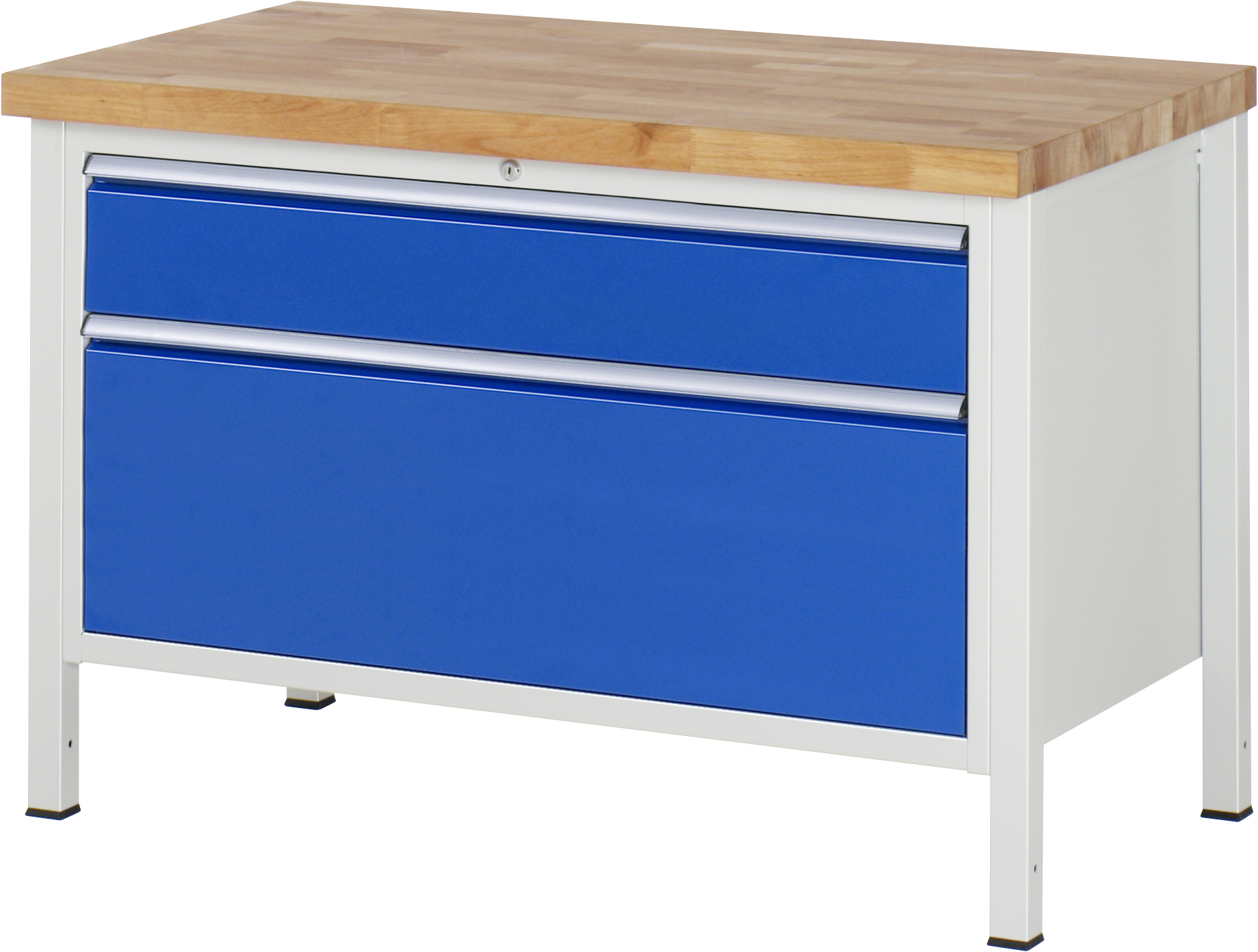 Werkbank Modell 8356, B 1250xT 700xH 840mm, Buche-Massiv-Platte 40mm