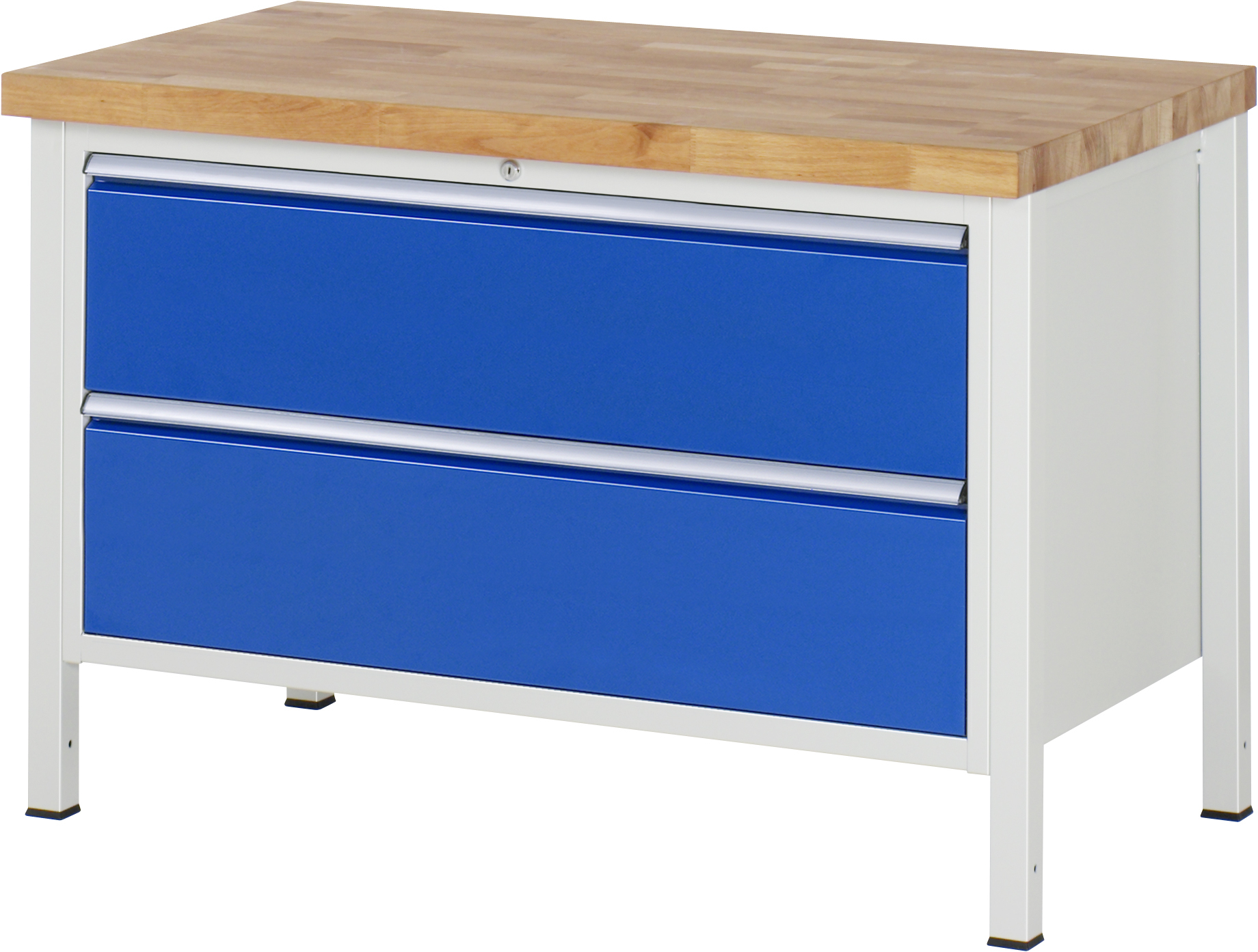 Werkbank Modell 8355, B 1250xT 700xH 840mm, Buche-Massiv-Platte 40mm