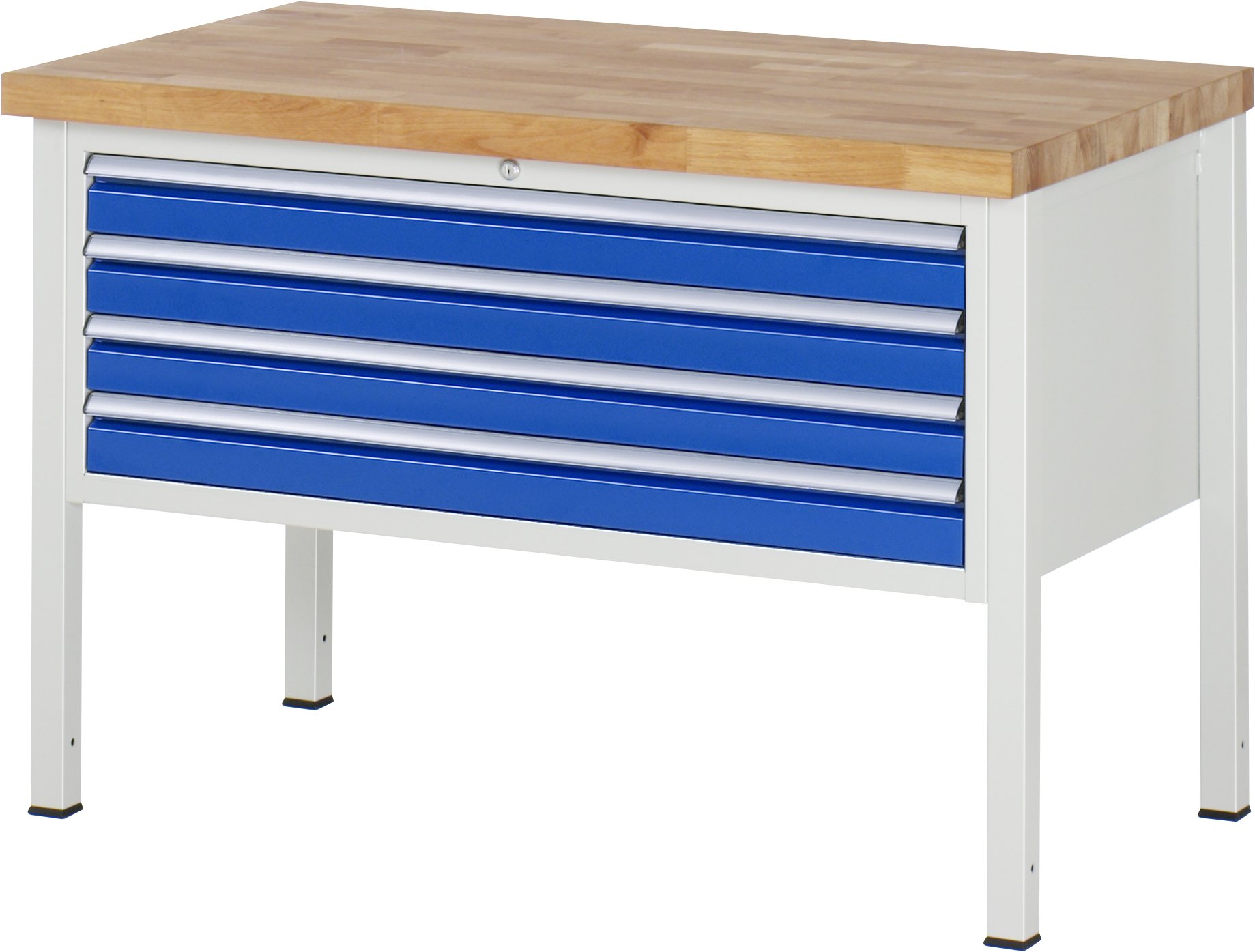 Werkbank Modell 8333, B 1250xT 700xH 840mm, Buche-Massiv-Platte 40mm