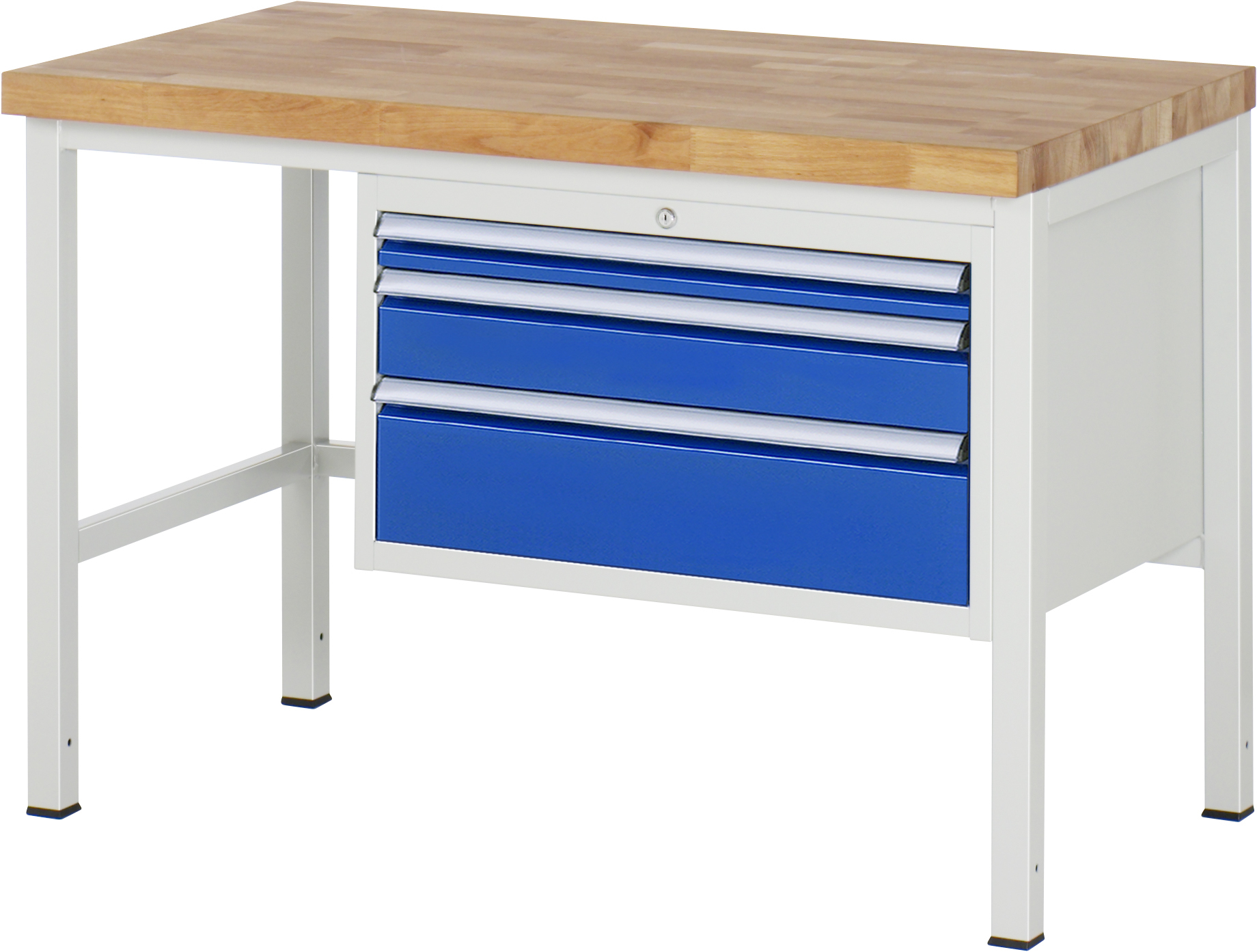 Werkbank Modell 8226, B 1250xT 700xH 840-1040mm, Buche-Massiv-Platte 40mm