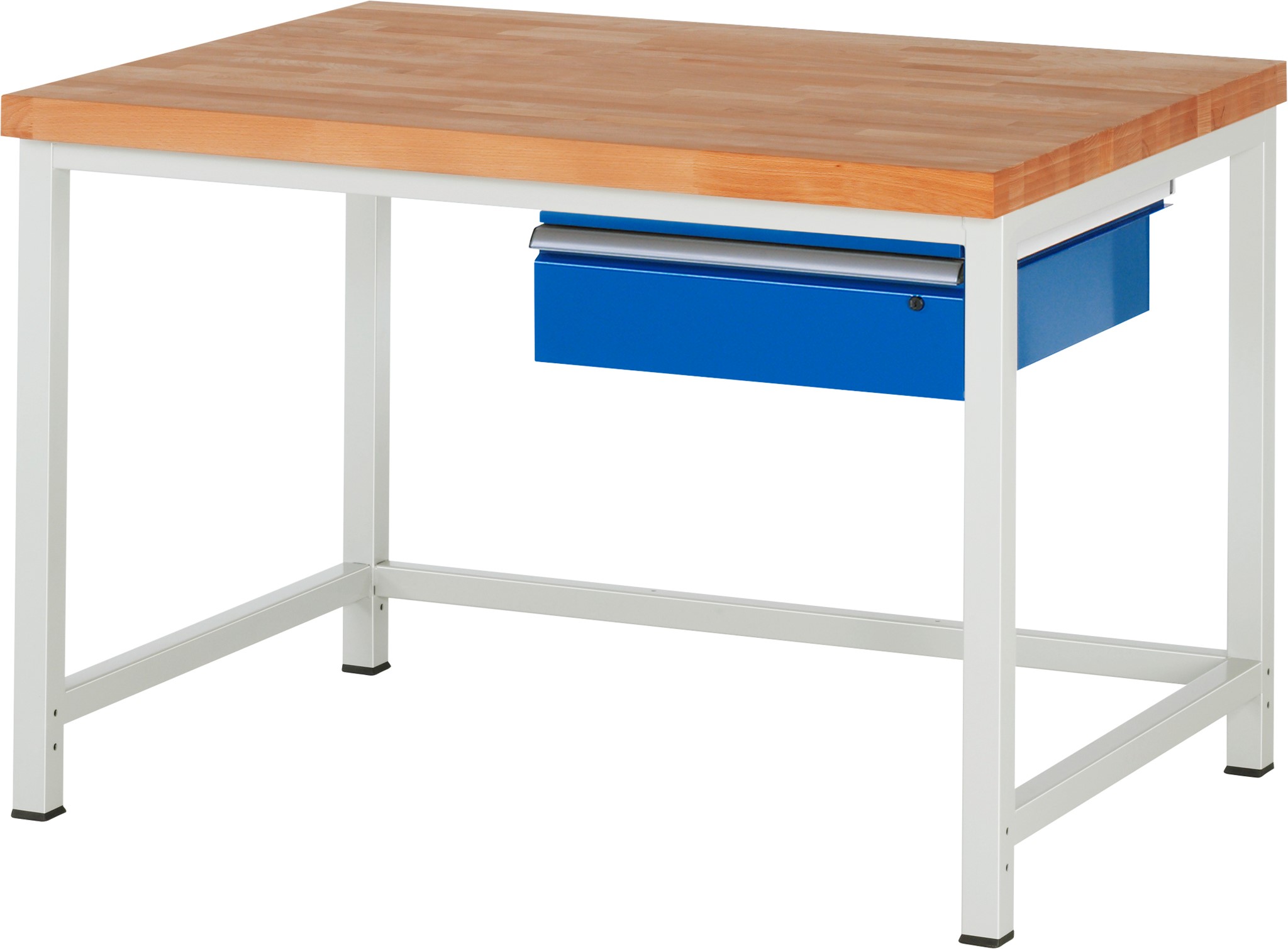 Werkbank fixe Höhe, B 1250xT 900xH 840mm, Buche-Massiv-Platte 40mm