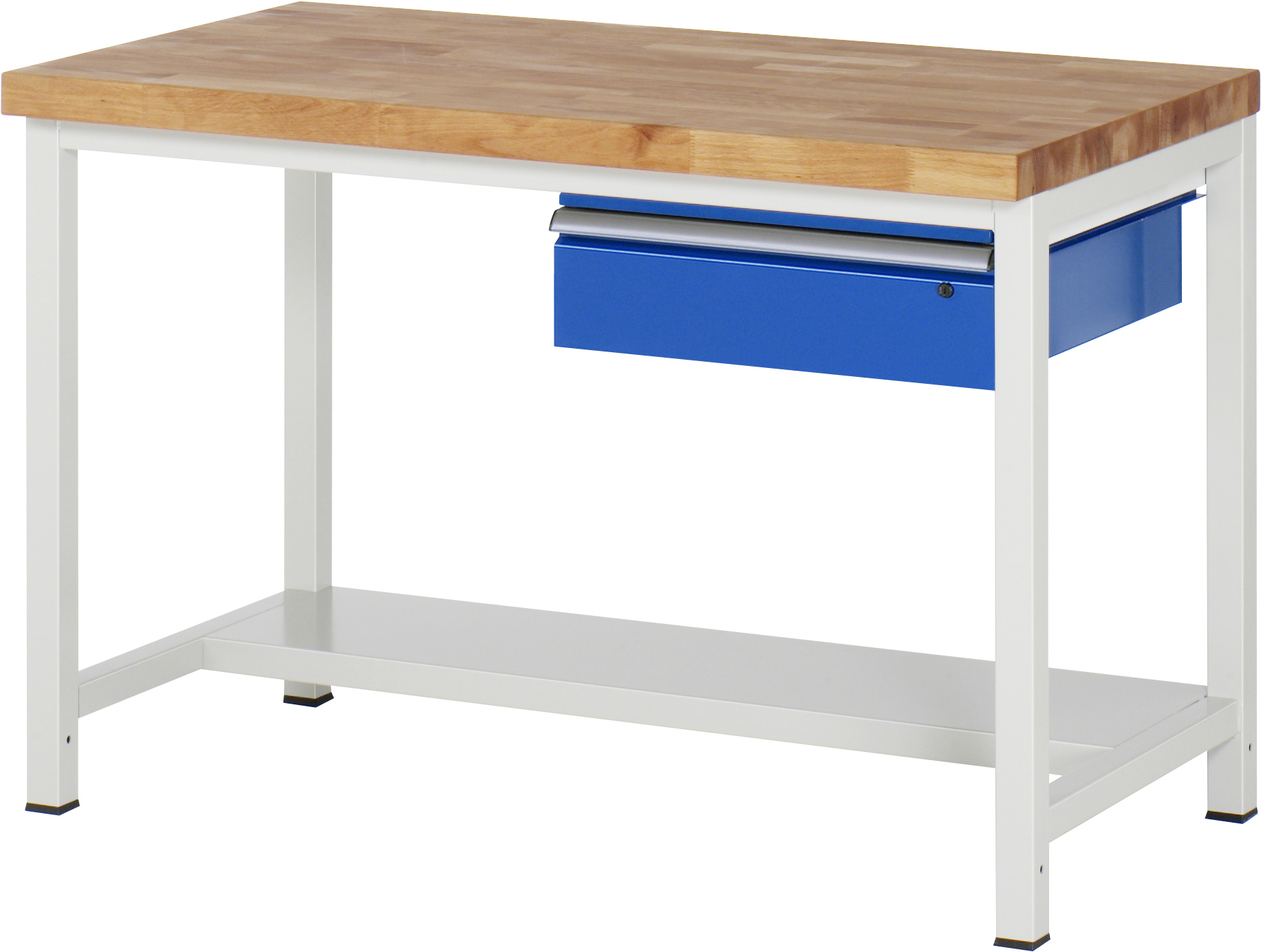 Werkbank fixe Höhe, B 1250xT 900xH 840mm, Buche-Massiv-Platte 40mm