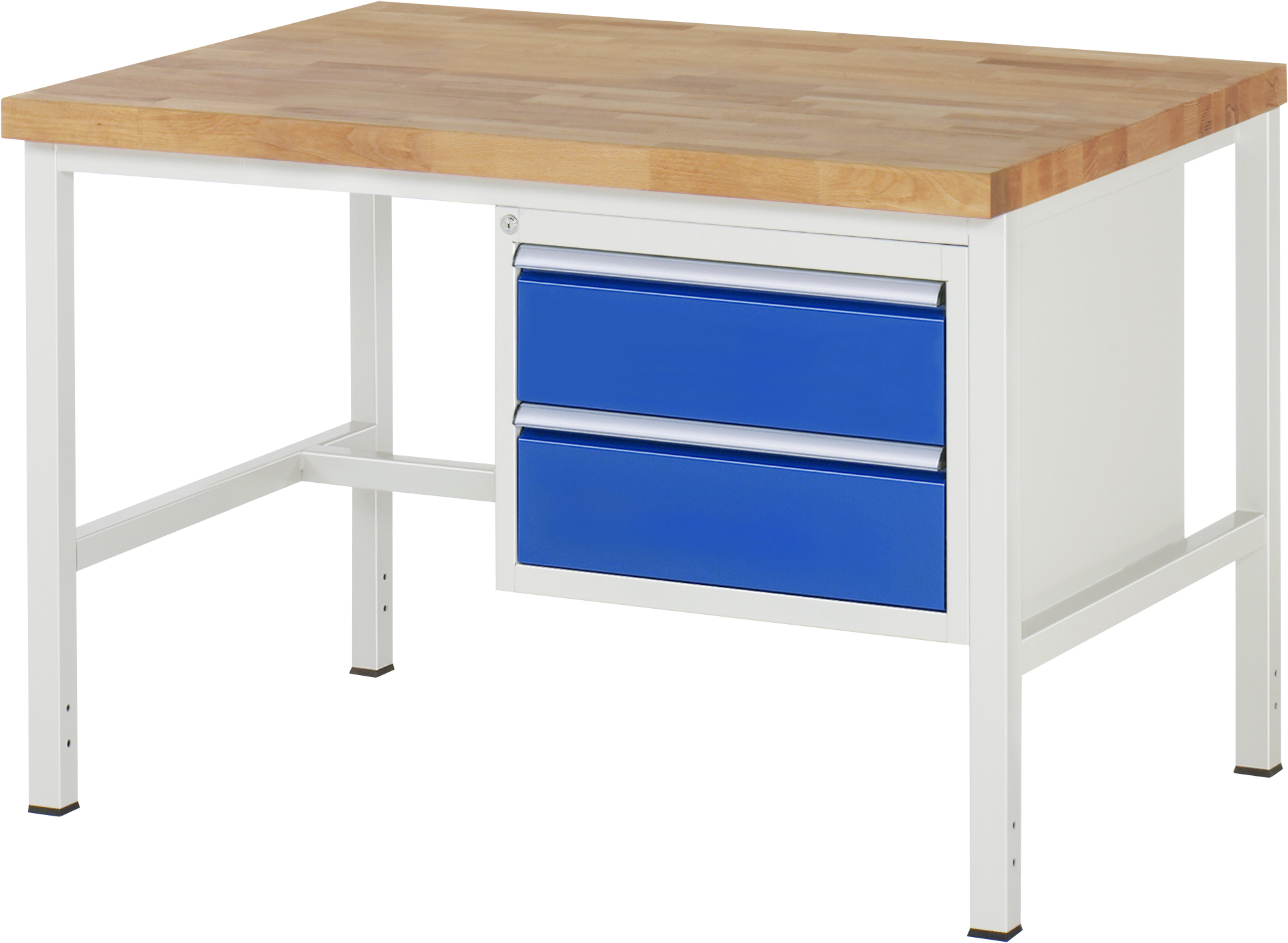 Werkbank Modell 8125, B 1250xT 900xH 840mm, Buche-Massiv-Platte 40mm