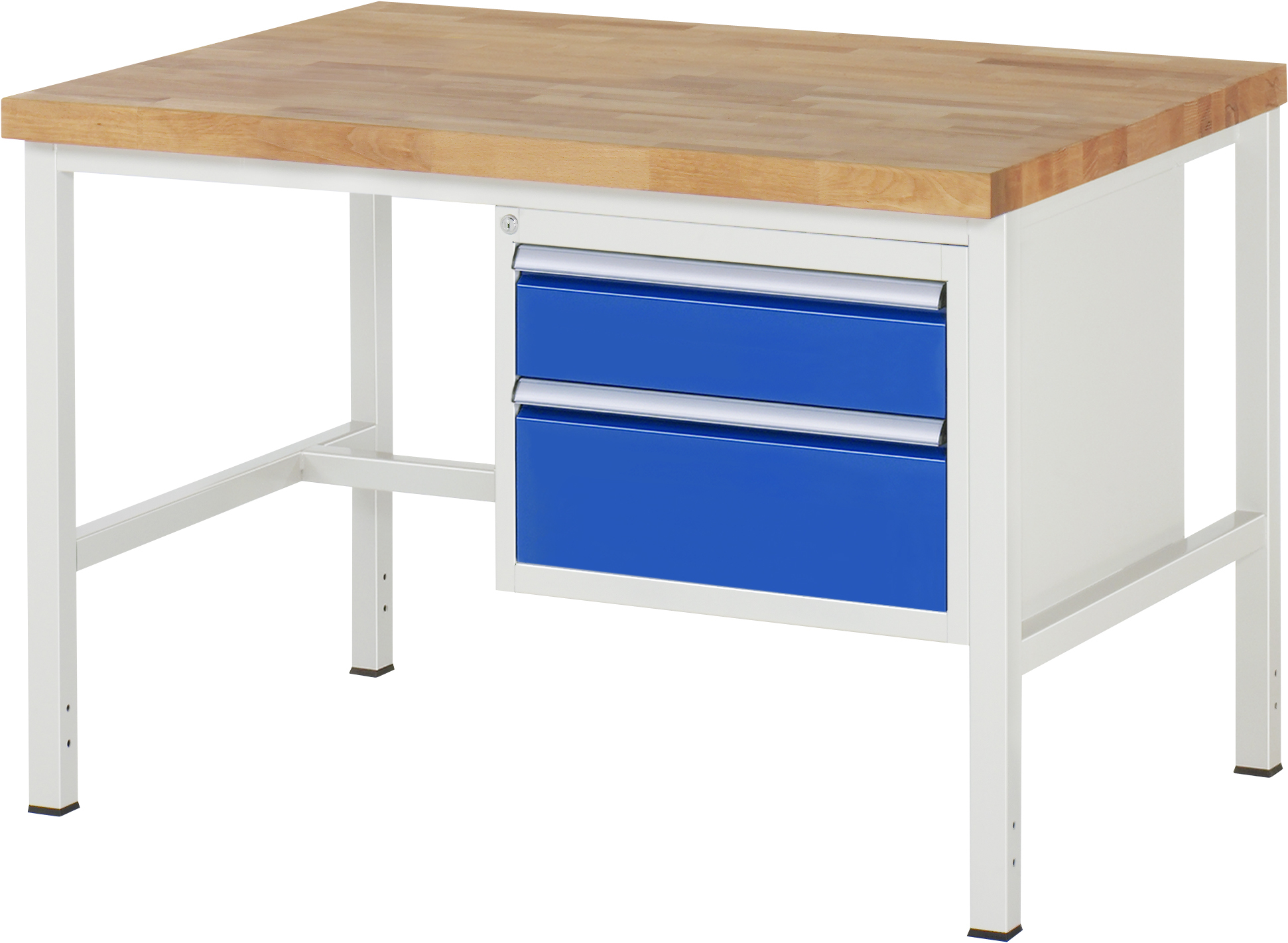 Werkbank Modell 8123, B 1250xT 900xH 840mm, Buche-Massiv-Platte 40mm