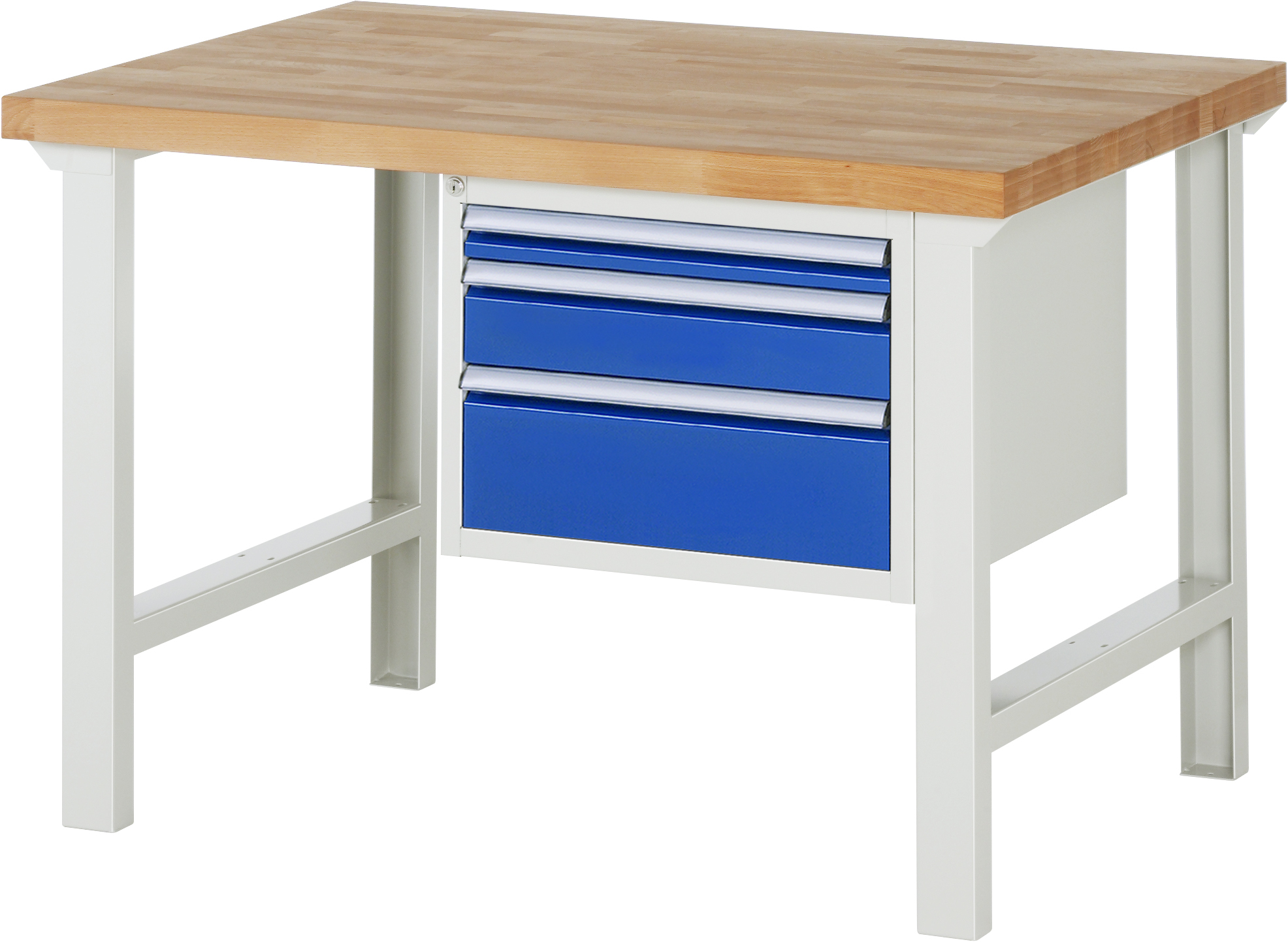 Werkbank Modell 7000, B 1250 x T 900 x H 840 mm, Buche-Massiv-Platte 40 mm